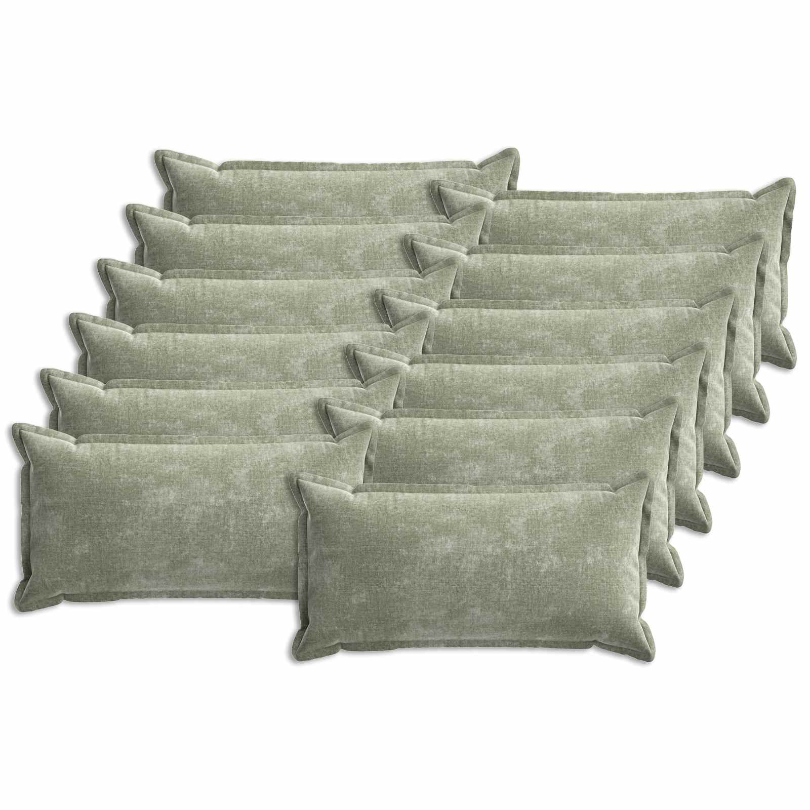 Federa 12 pz HOUTEN Verde 40 x 80 cm Tessuto Chenille