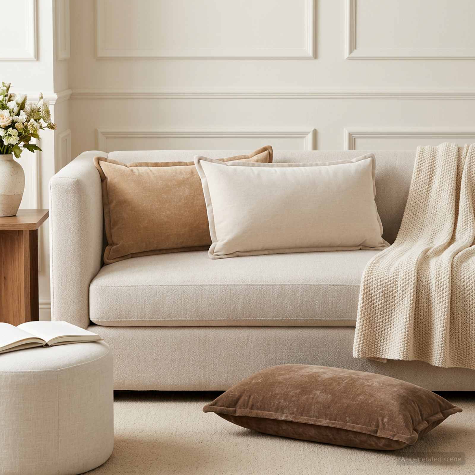Federa 6 pz HOUTEN Marrone 40 x 80 cm Tessuto Chenille