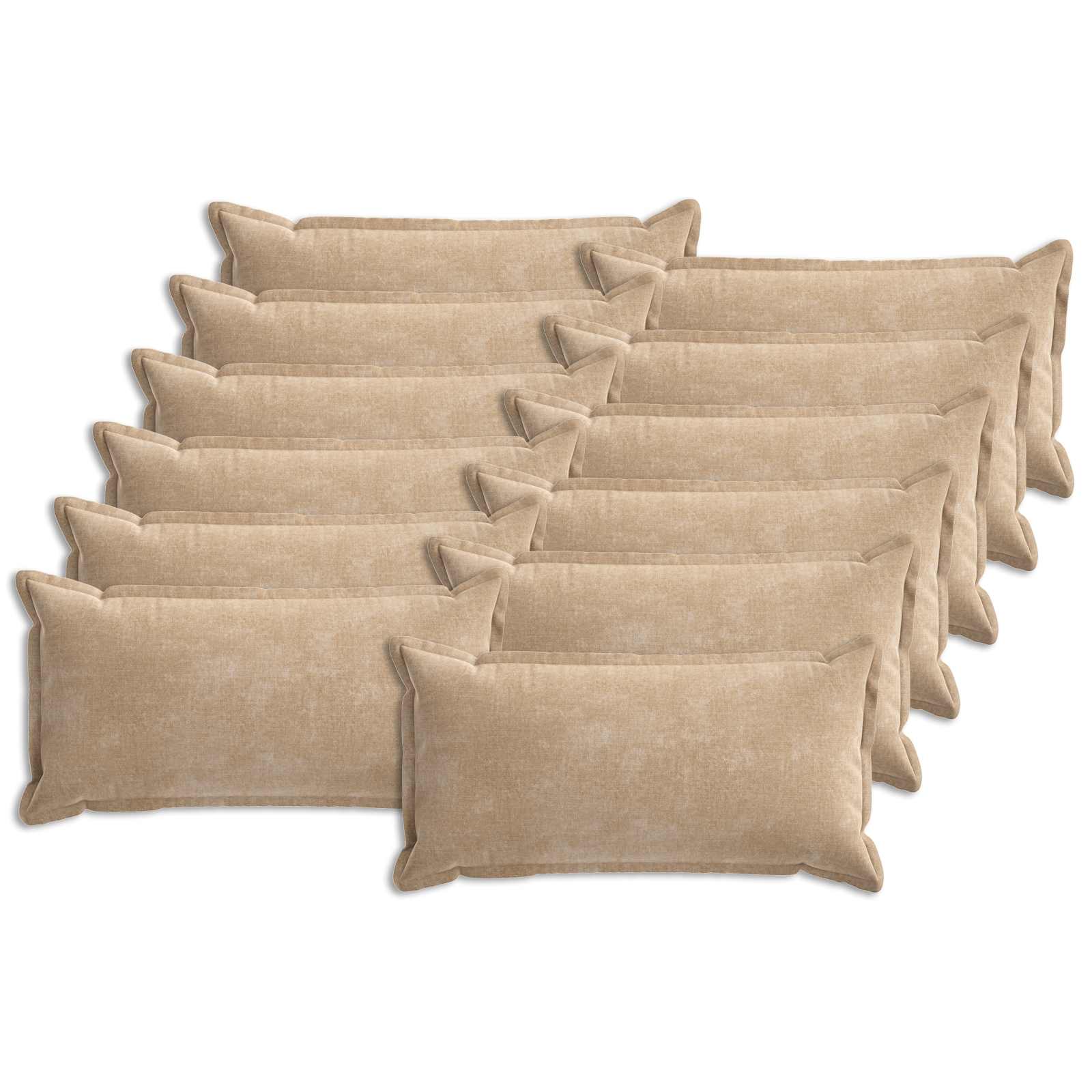 Federa 12 pz HOUTEN Tortora 40 x 80 cm Tessuto Chenille