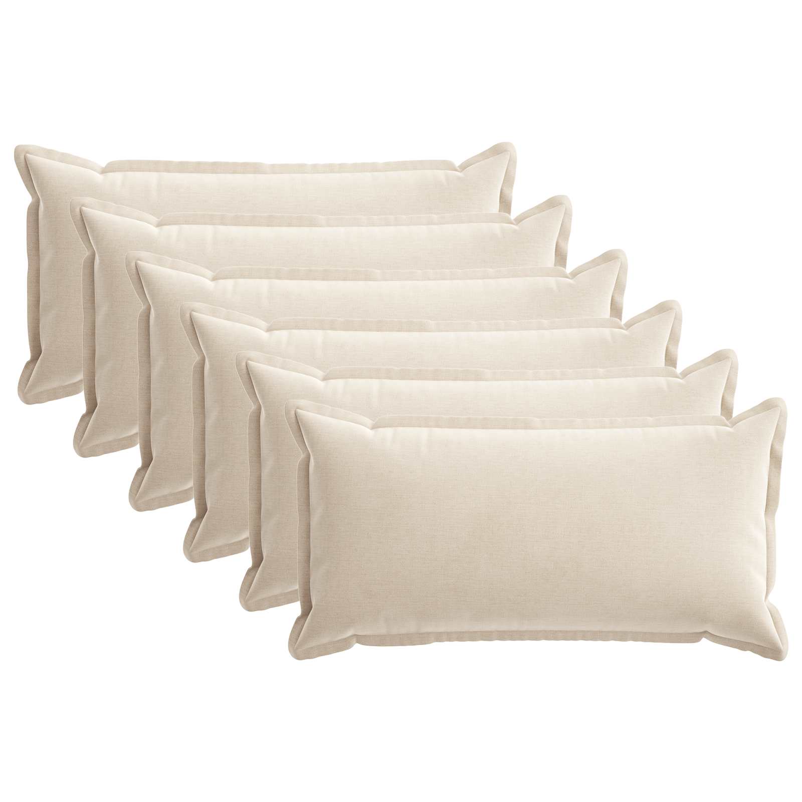 Federa 6 pz HOUTEN Crema 40 x 80 cm Tessuto Chenille