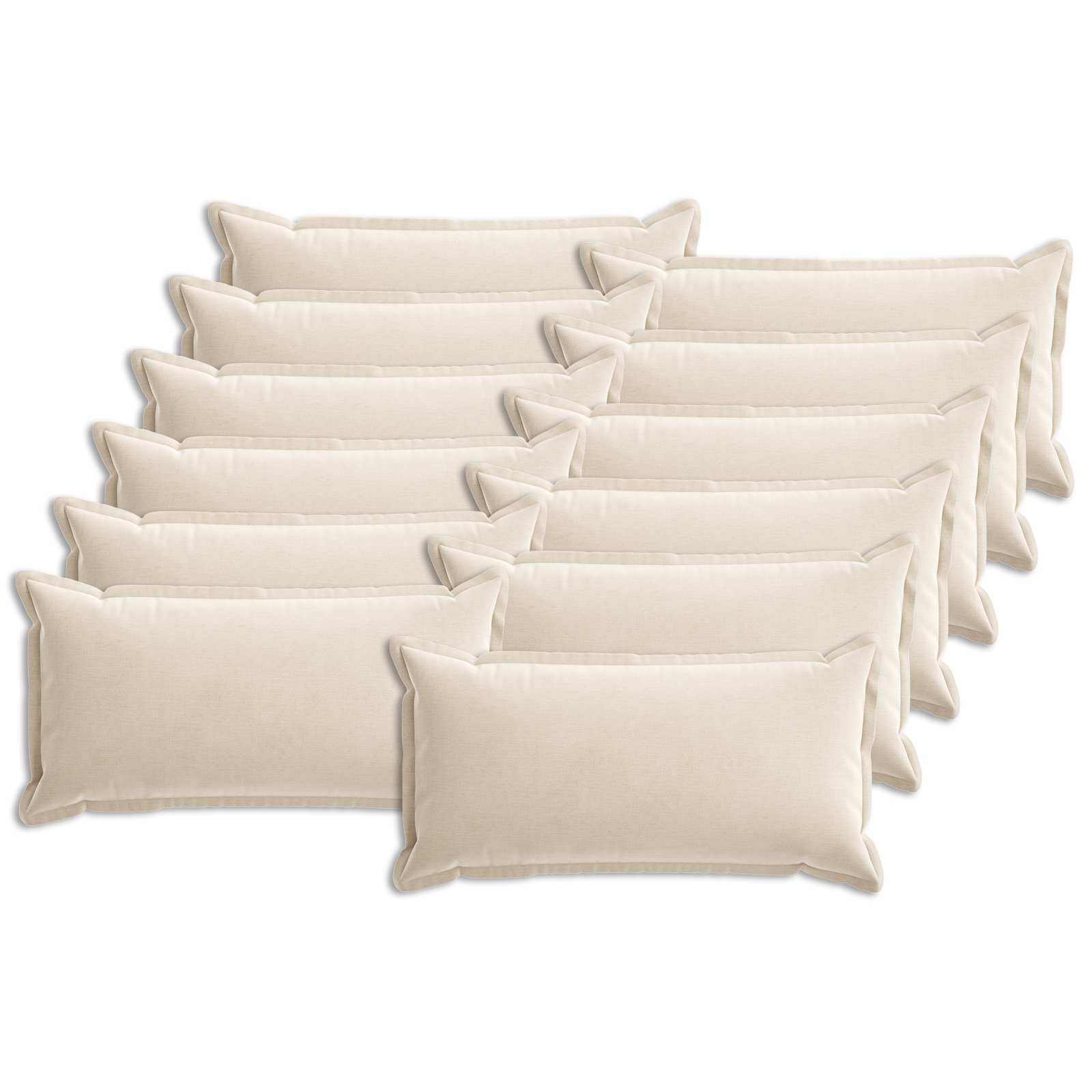 Federa 12 pz HOUTEN Crema 40 x 80 cm Tessuto Chenille