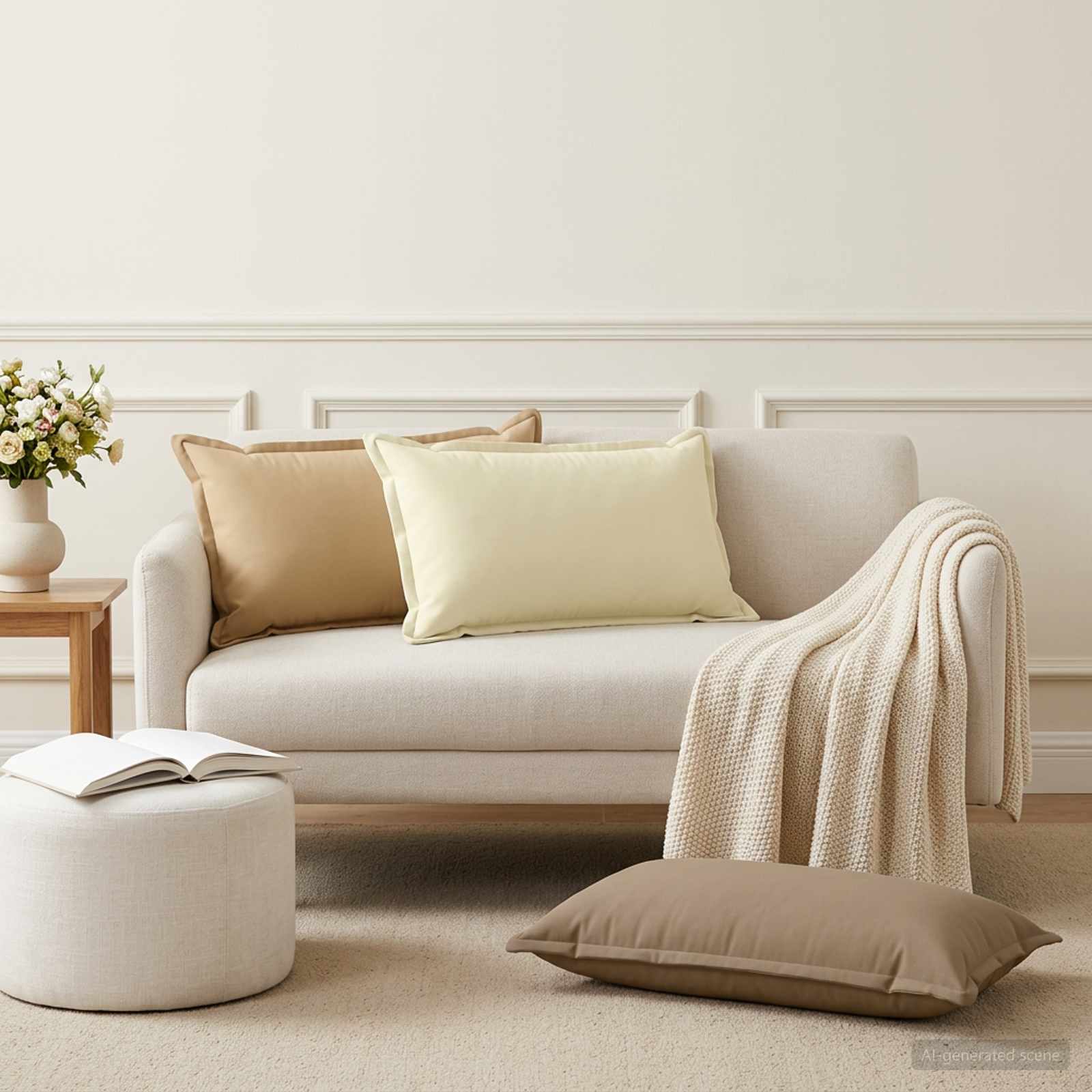 Federa 6 pz HOUTEN Beige 40 x 80 cm Poliestere