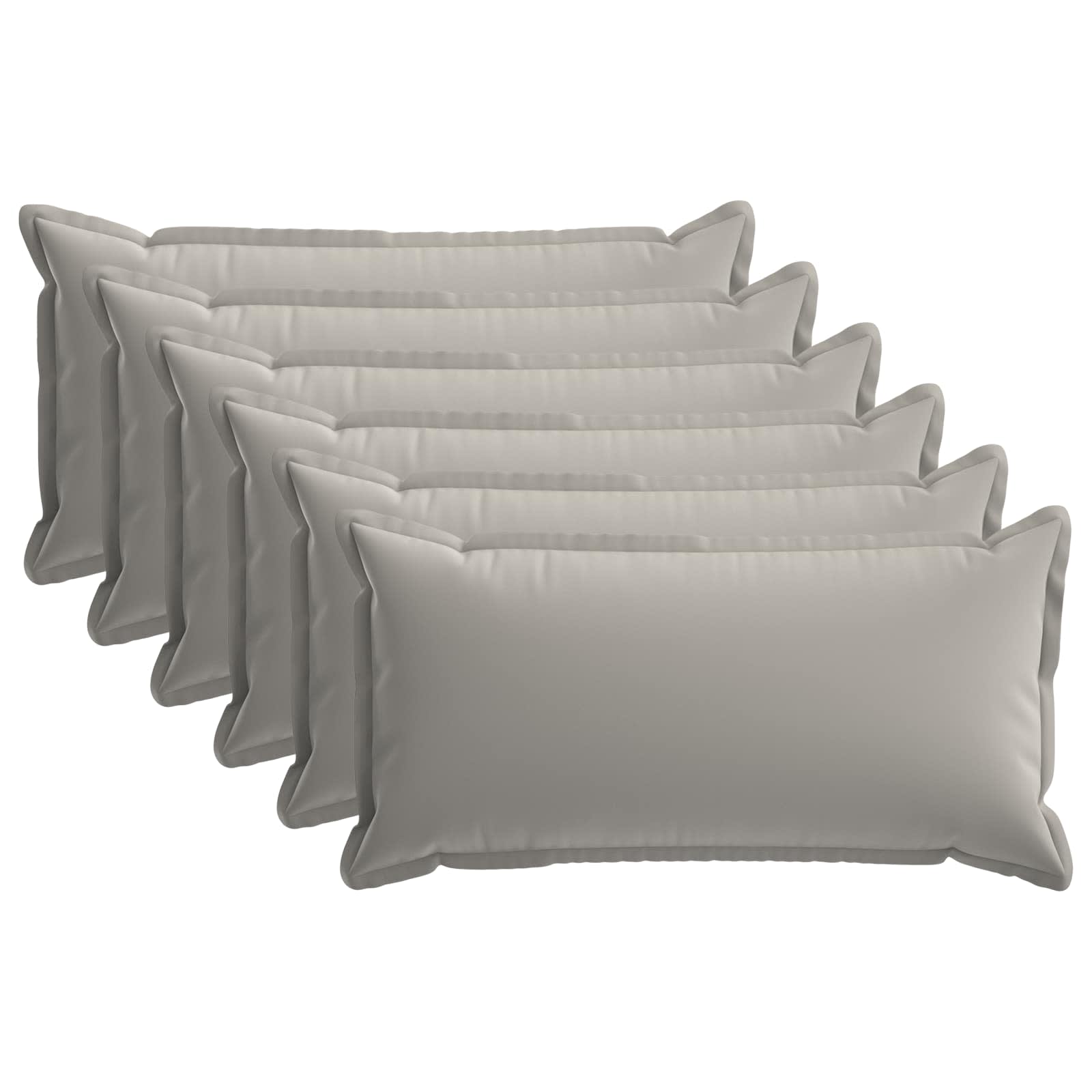 Federa 6 pz HOUTEN Grigio 40 x 80 cm Poliestere