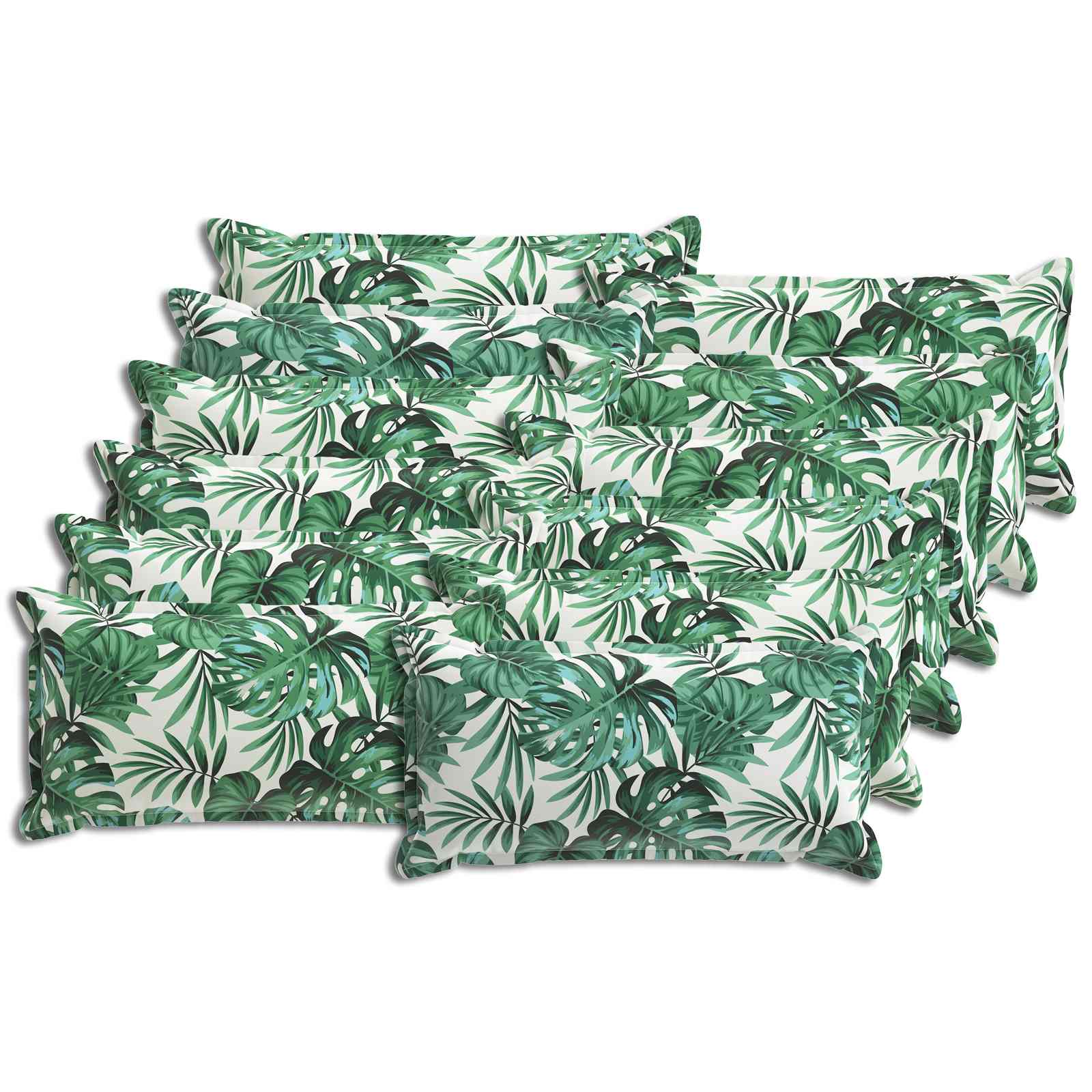 Federa 12 pz HOUTEN Motivo a Foglie 40 x 80 cm Poliestere