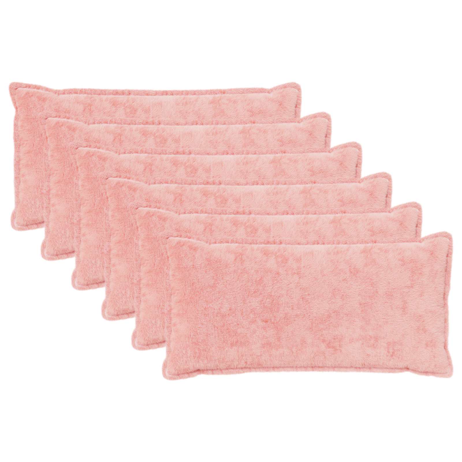 Federa 6 pz HOUTEN Rosa 40 x 80 cm Pelliccia di Coniglio Finta