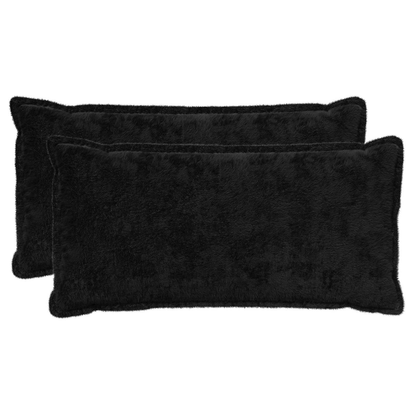 Federa 2 pz HOUTEN Nero 40 x 80 cm Pelliccia di Coniglio Finta