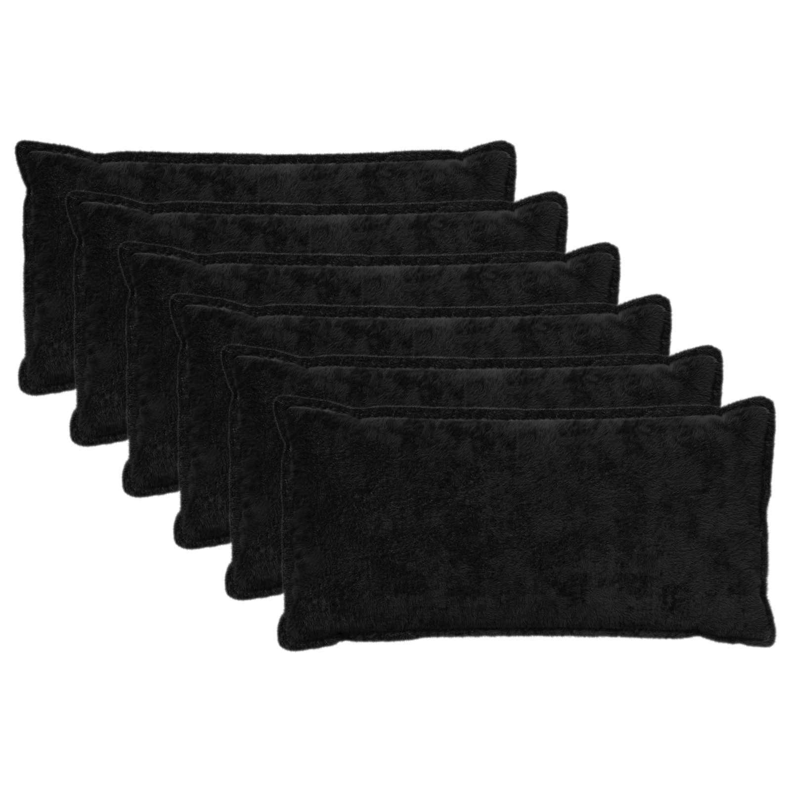 Federa 6 pz HOUTEN Nero 40 x 80 cm Pelliccia di Coniglio Finta