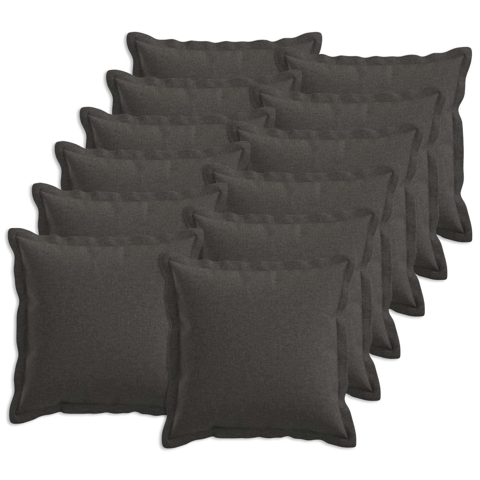 Federa 12 pcs HOUTEN Grigio Scuro 45 x 45 cm Lino