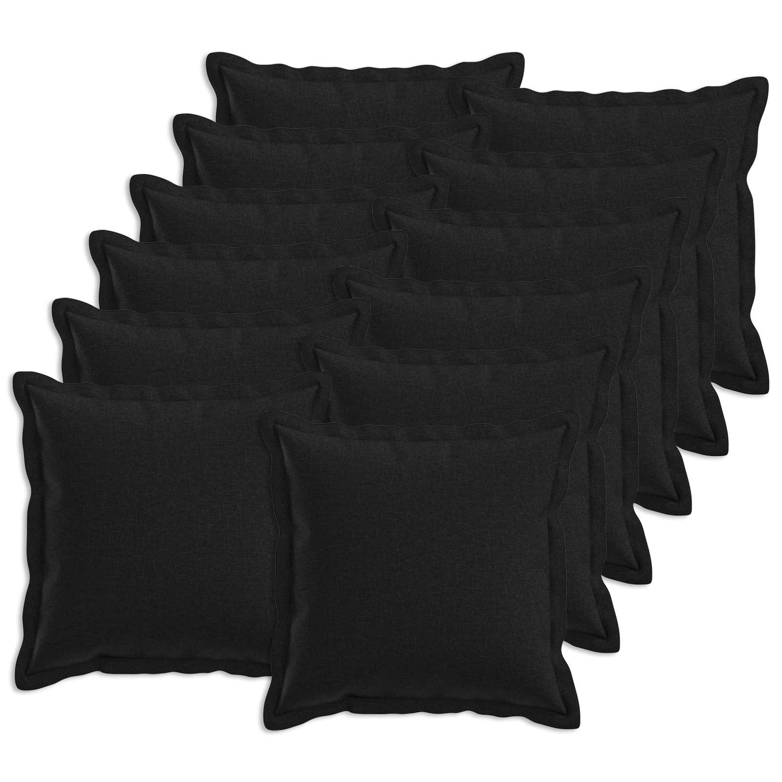 Federa 12 pcs HOUTEN Nero 45 x 45 cm Lino