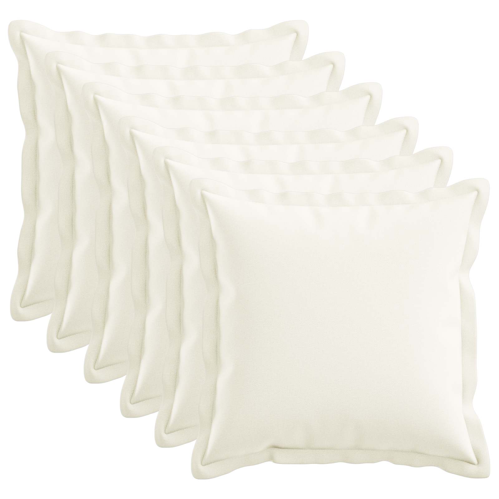 Federa 6 pcs HOUTEN Bianco 45 x 45 cm Lino
