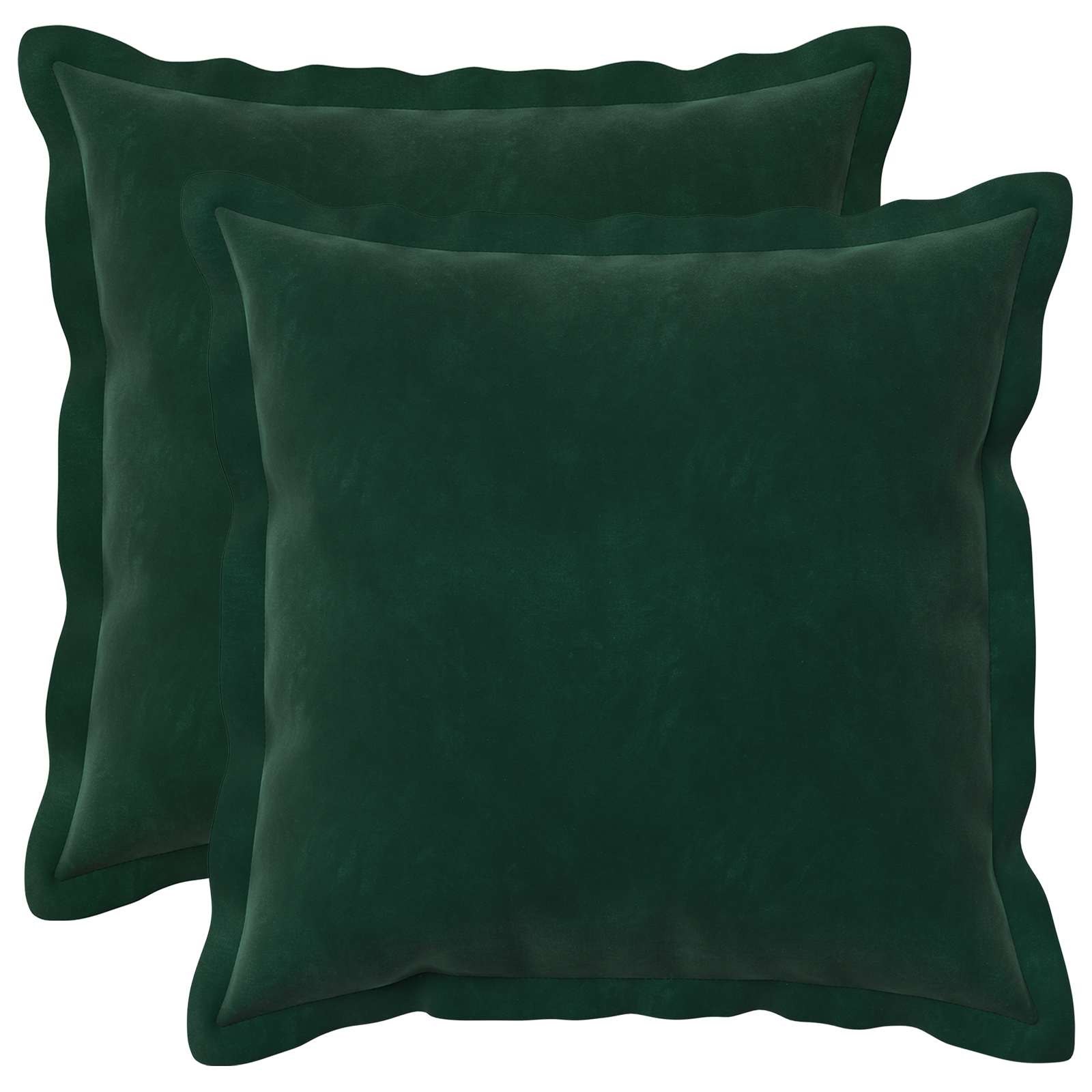 Federa 2 pcs HOUTEN Verde Scuro 45 x 45 cm Velluto