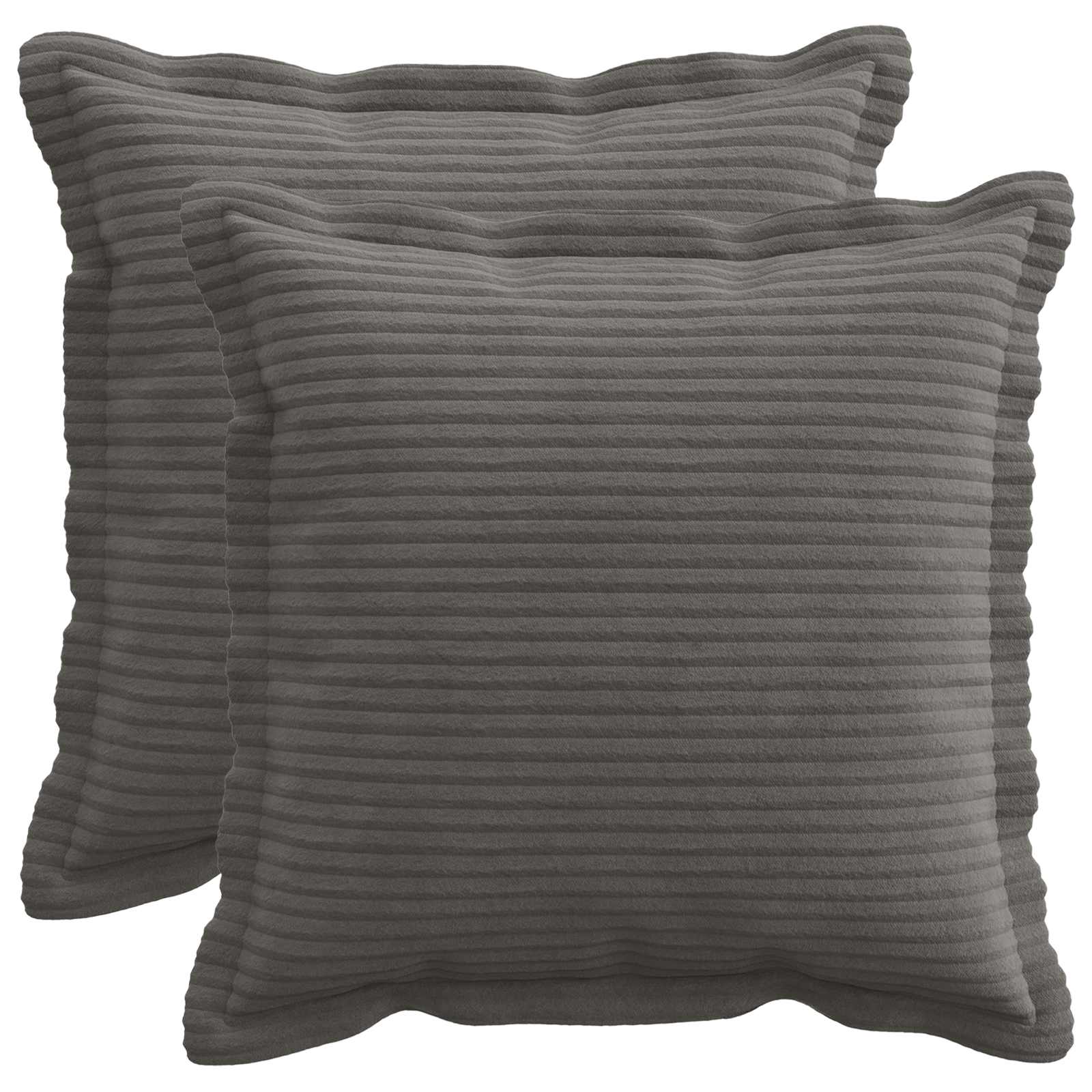 Federa 2 pz HOUTEN Grigio Scuro 45 x 45 cm corduroy