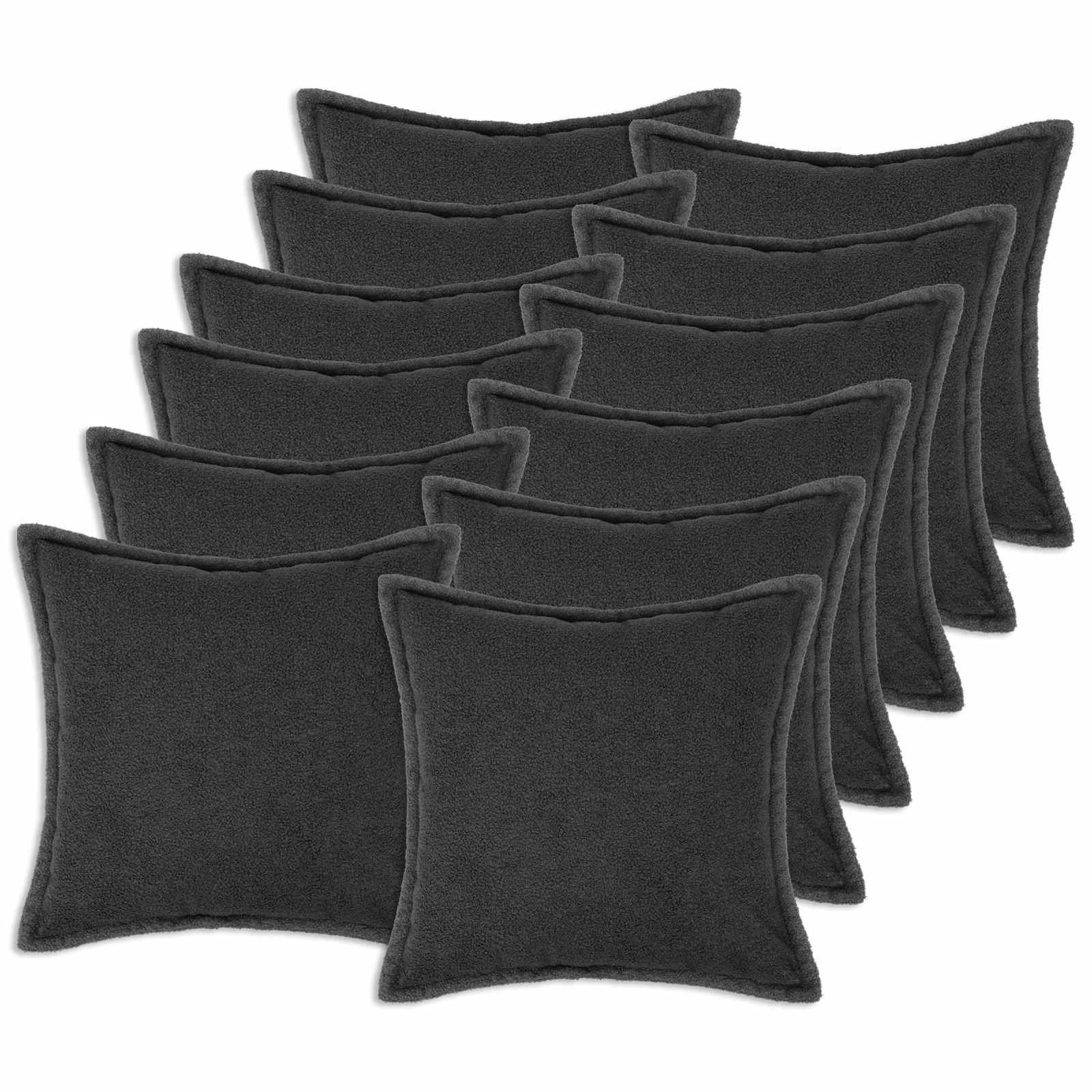 Federa 12 pcs HOUTEN Grigio Scuro 45 x 45 cm Bouclé