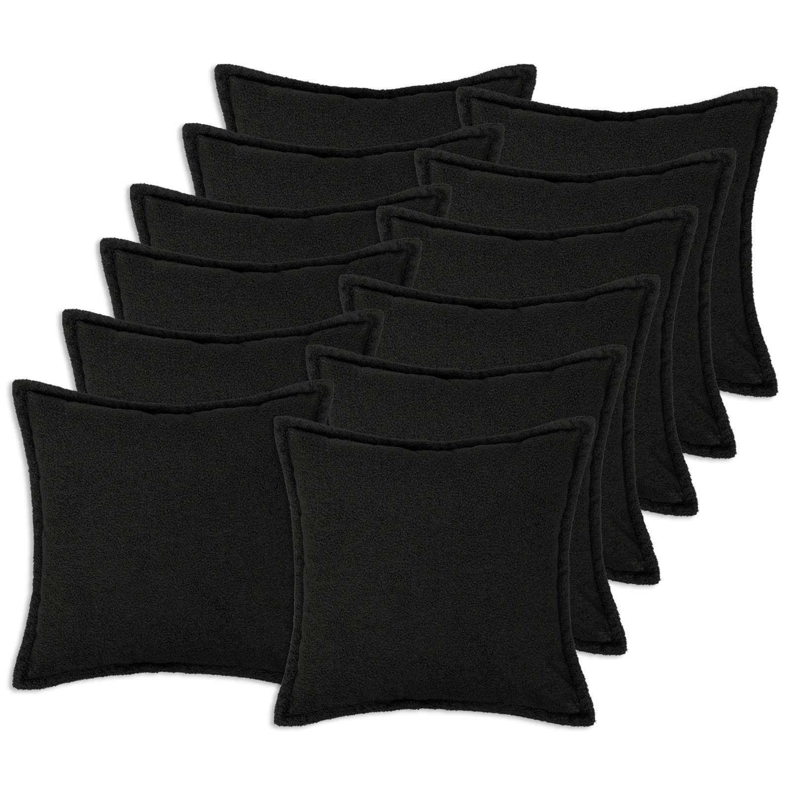 Federa 12 pcs HOUTEN Nero 45 x 45 cm Bouclé