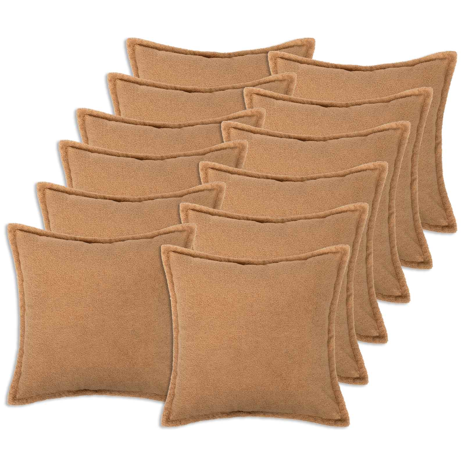 Federa 12 pcs HOUTEN Beige 45 x 45 cm Bouclé