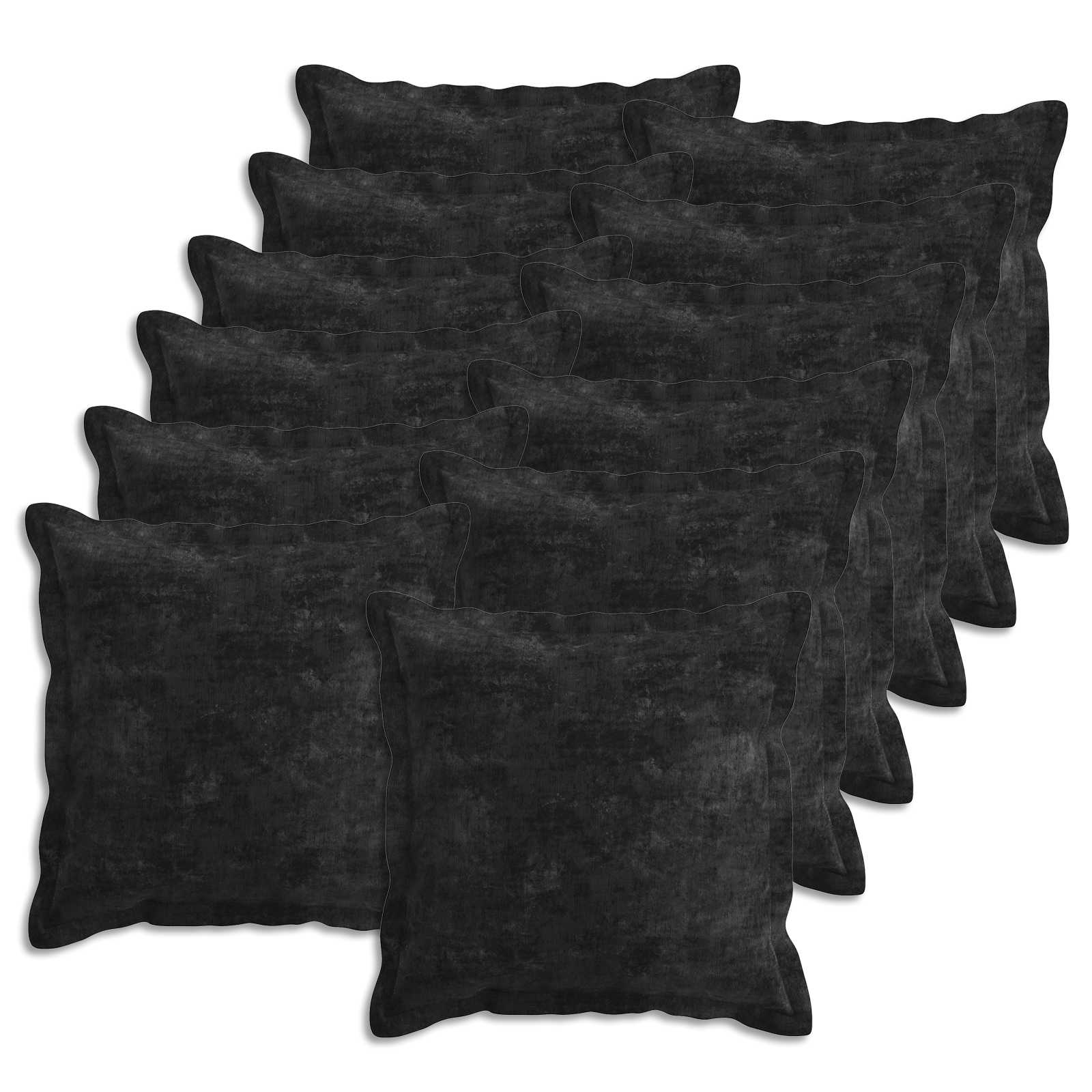 Federa 12 pz HOUTEN Antracite 45 x 45 cm Tessuto Chenille