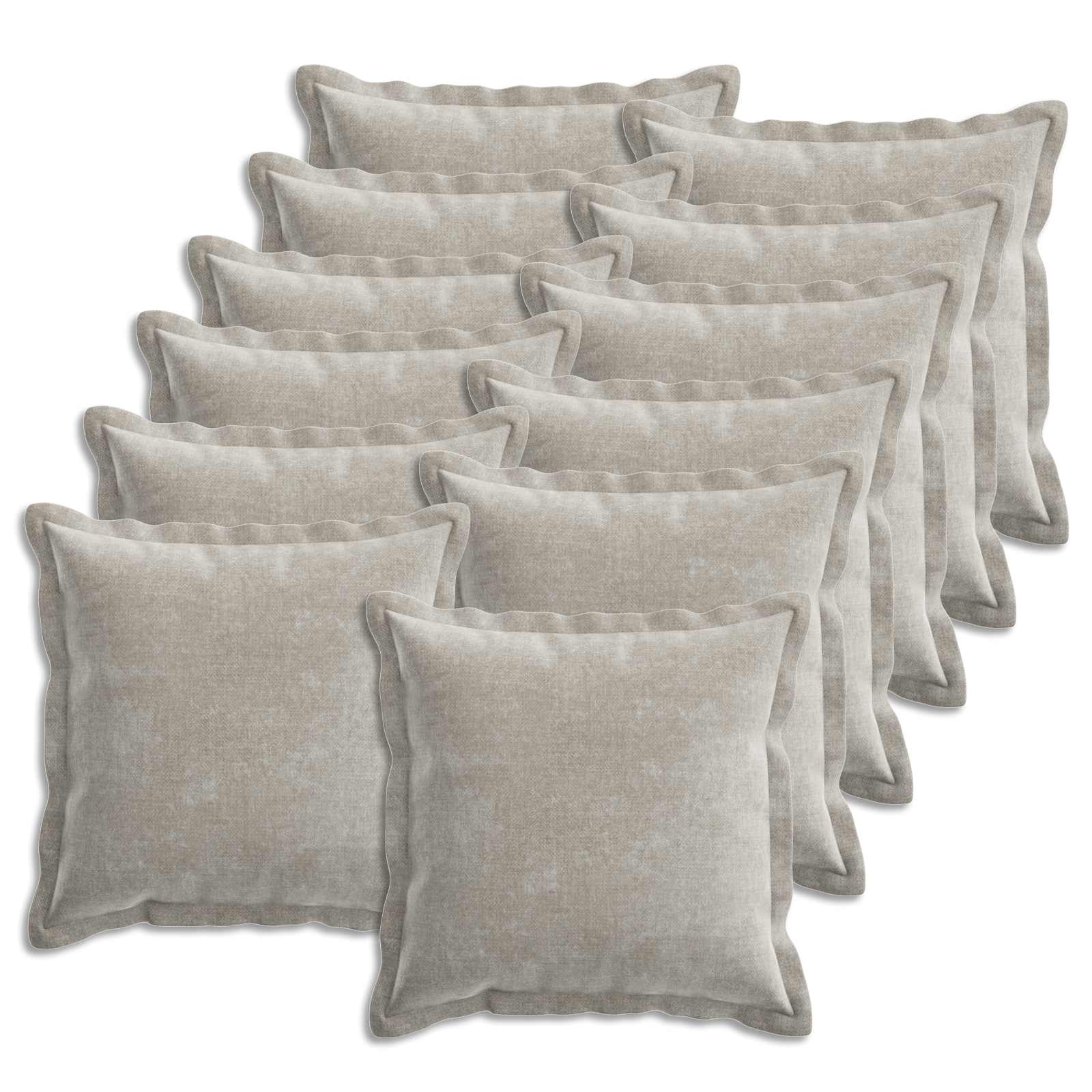Federa 12 pz HOUTEN Grigio Chiaro 45 x 45 cm Tessuto Chenille