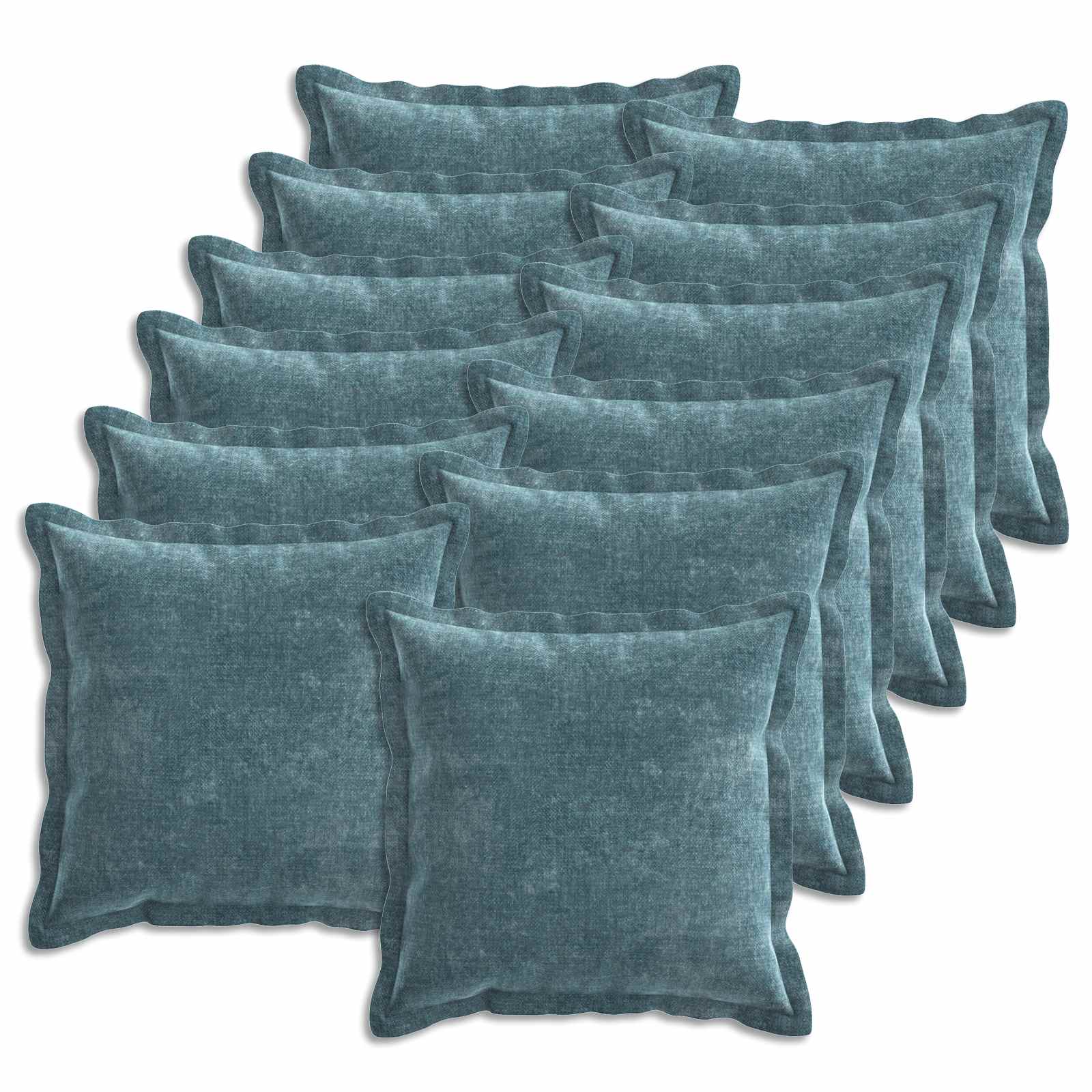 Federa 12 pz HOUTEN Blu 45 x 45 cm Tessuto Chenille