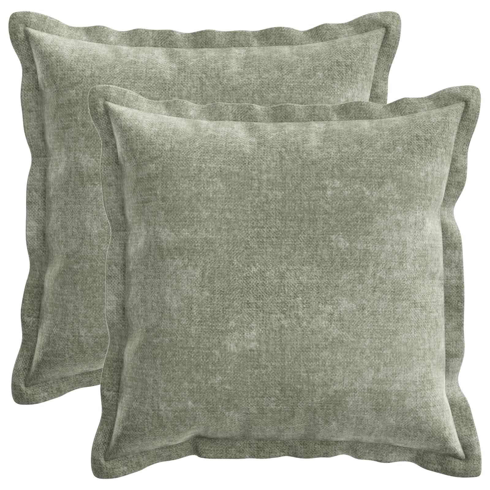 Federa 2 pz HOUTEN Verde 45 x 45 cm Tessuto Chenille