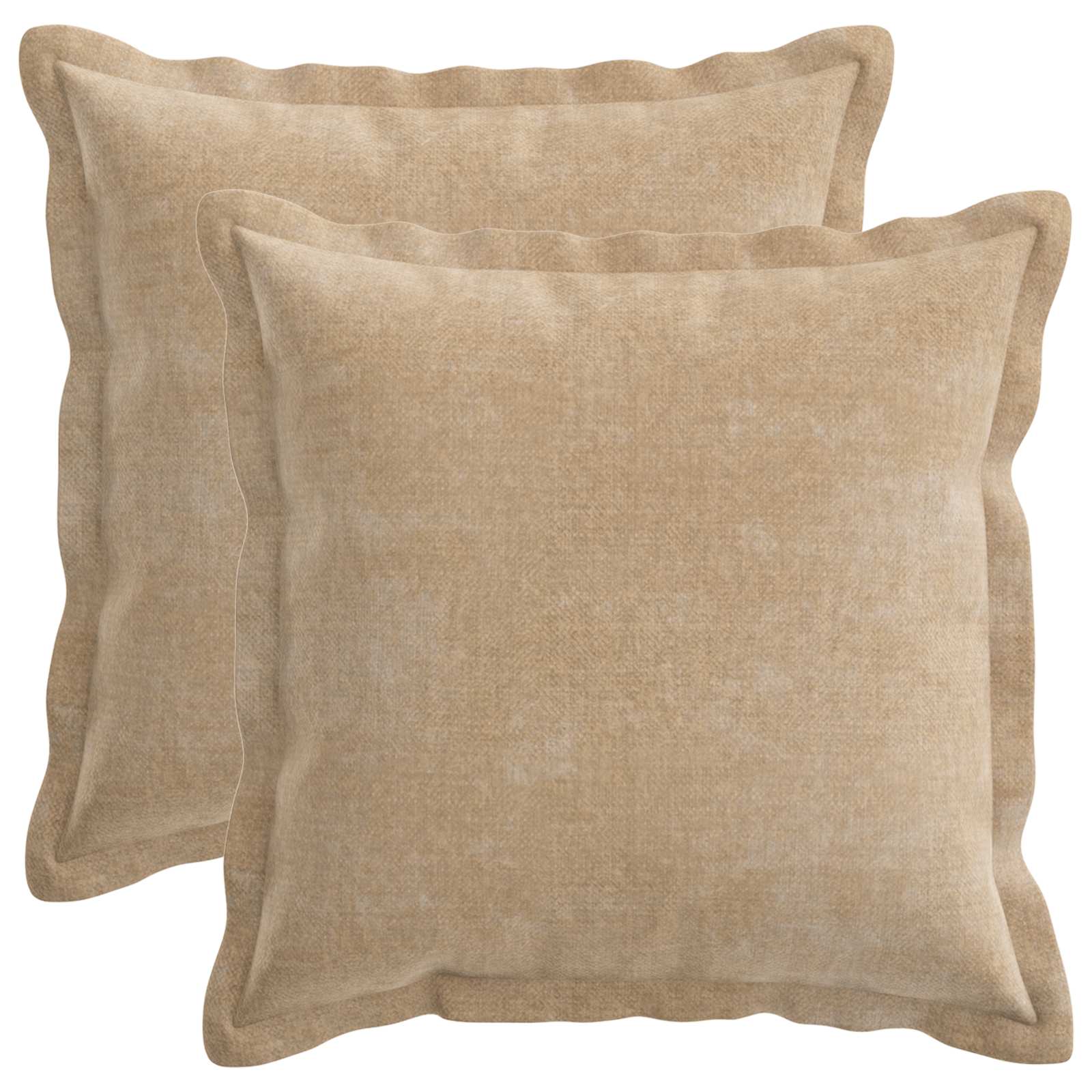 Federa 2 pz HOUTEN Tortora 45 x 45 cm Tessuto Chenille