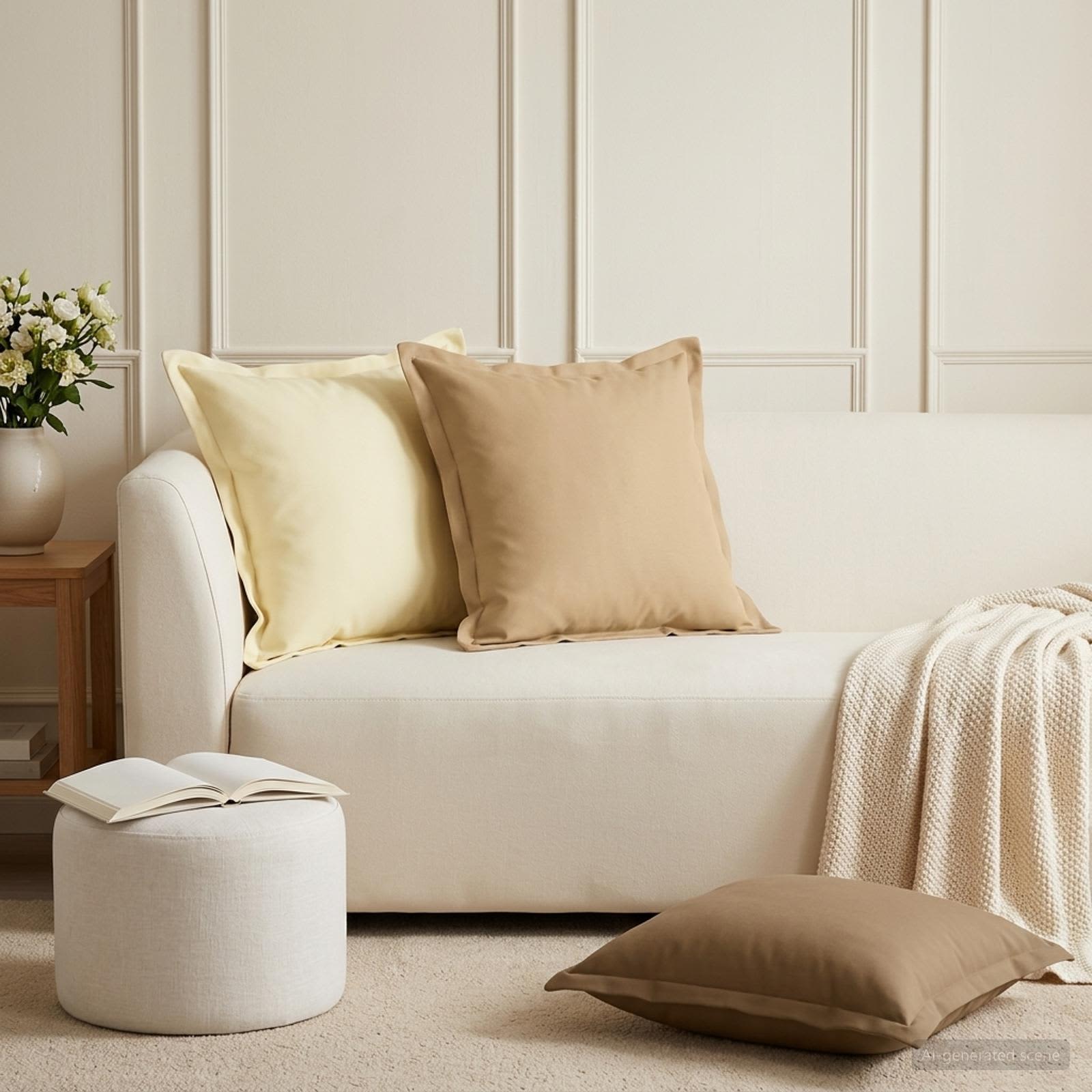 Federa 6 pz HOUTEN Beige 45 x 45 cm Poliestere