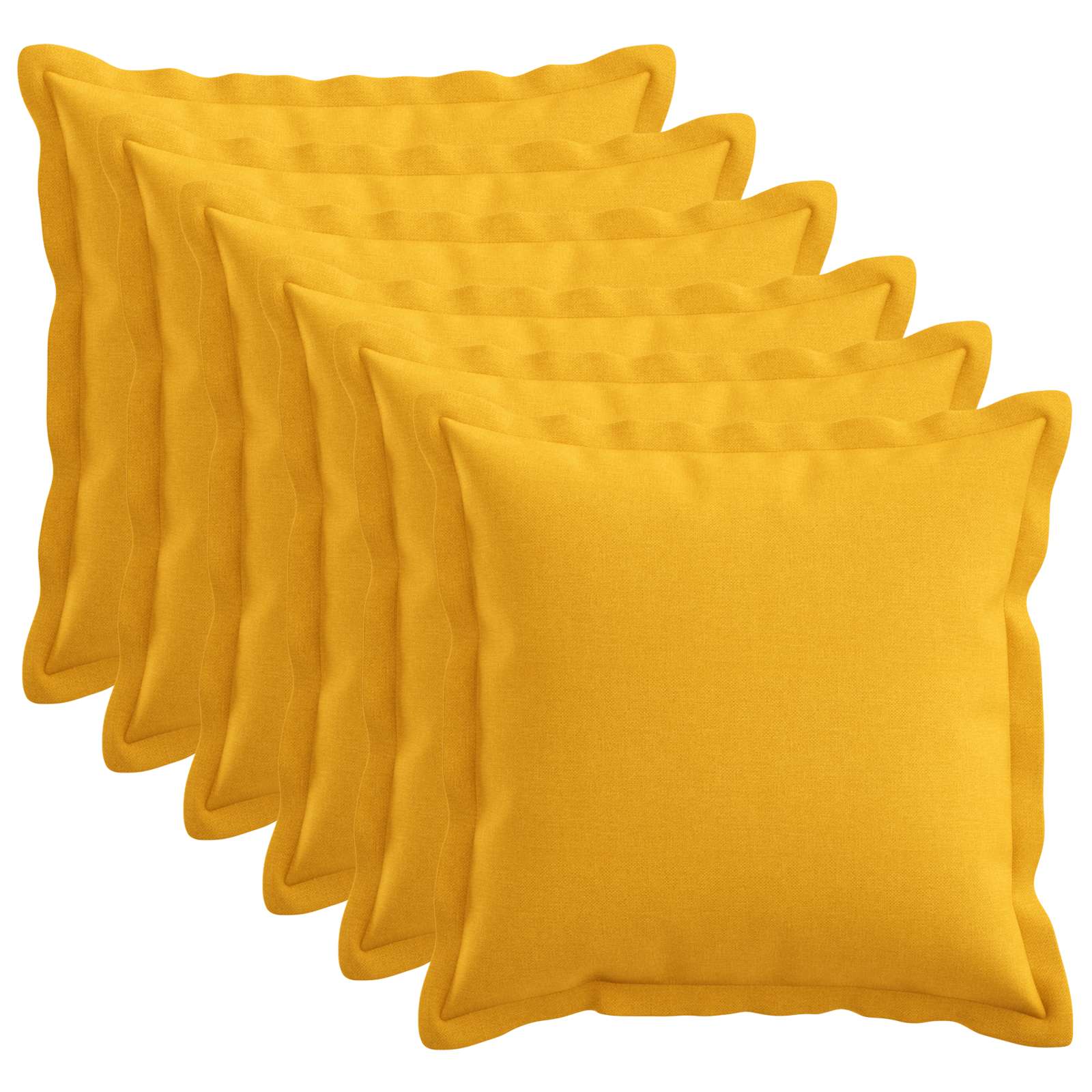 Federa 6 pcs HOUTEN Giallo Chiaro 50 x 50 cm Lino