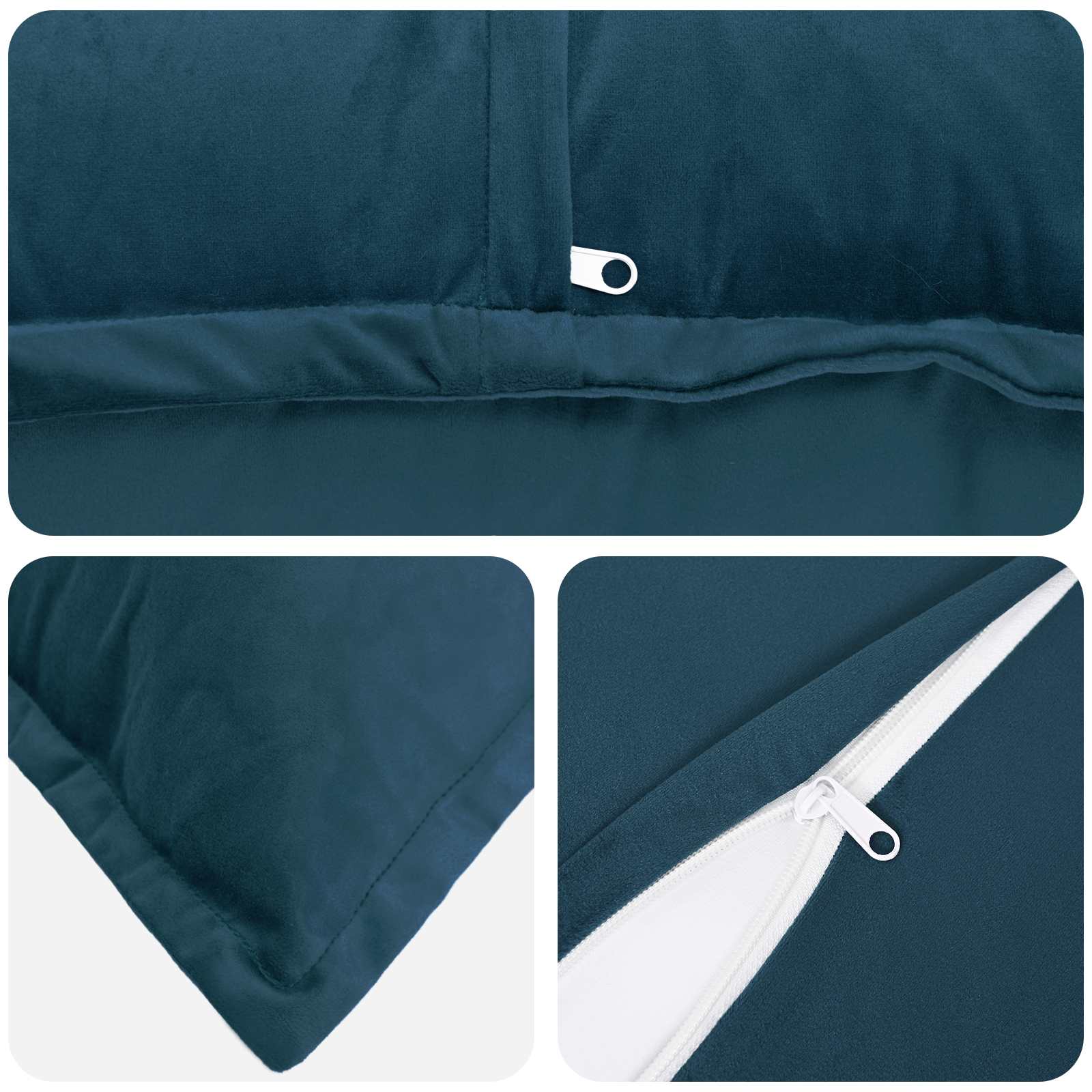 Federa 6 pcs HOUTEN Blu 50 x 50 cm Velluto