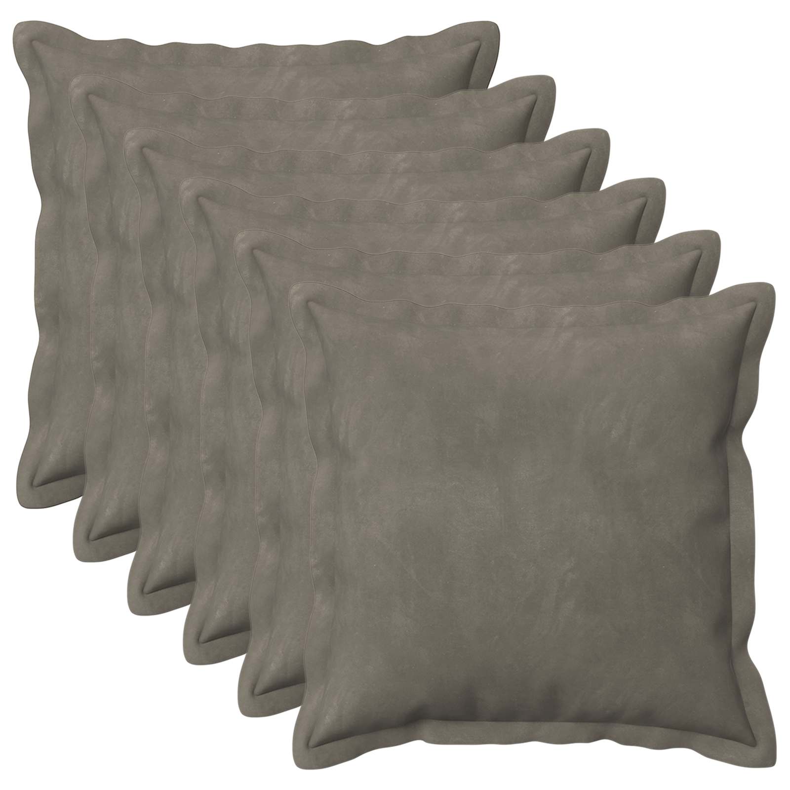 Federa 6 pcs HOUTEN Grigio Chiaro 50 x 50 cm Velluto