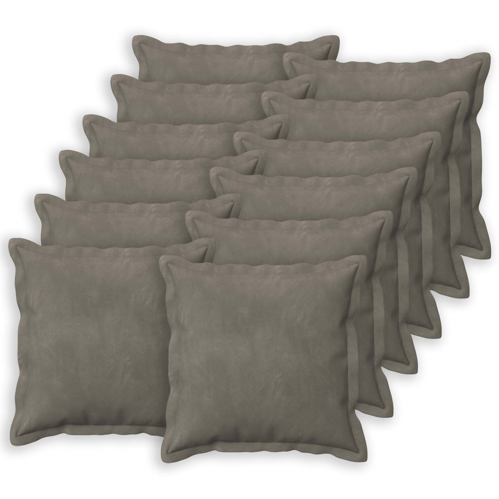 Federa 12 pcs HOUTEN Grigio Chiaro 50 x 50 cm Velluto