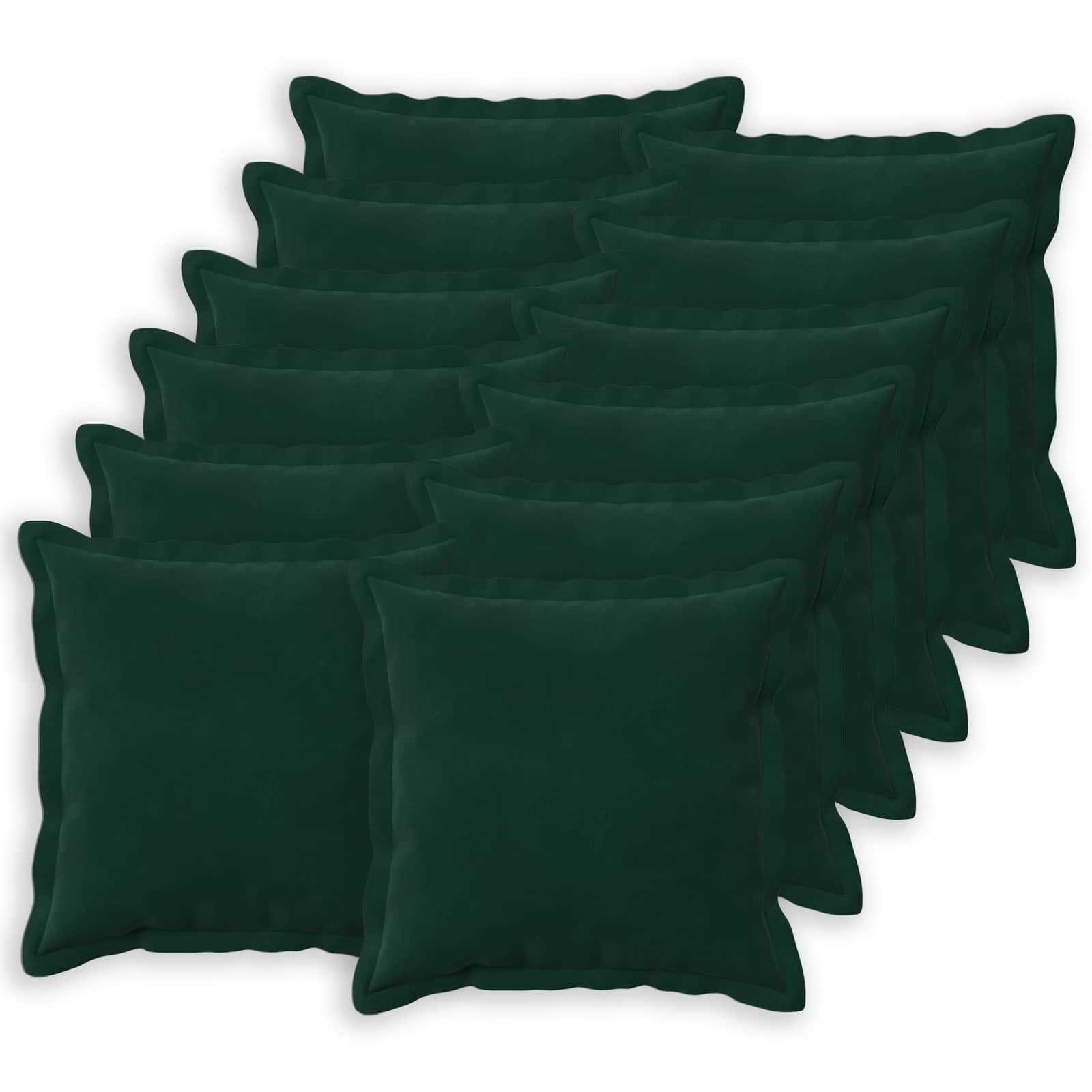 Federa 12 pcs HOUTEN Verde Scuro 50 x 50 cm Velluto