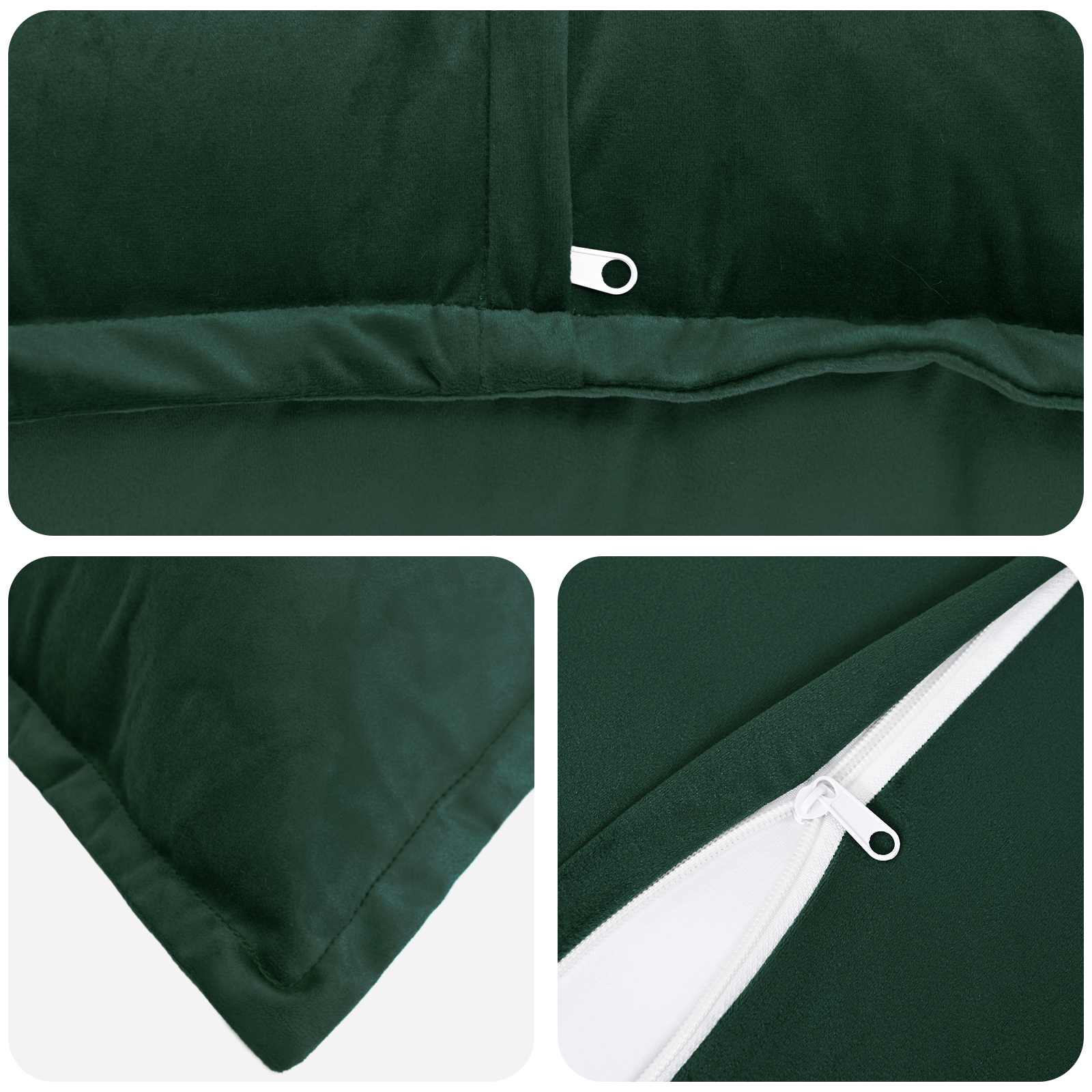 Federa 12 pcs HOUTEN Verde Scuro 50 x 50 cm Velluto