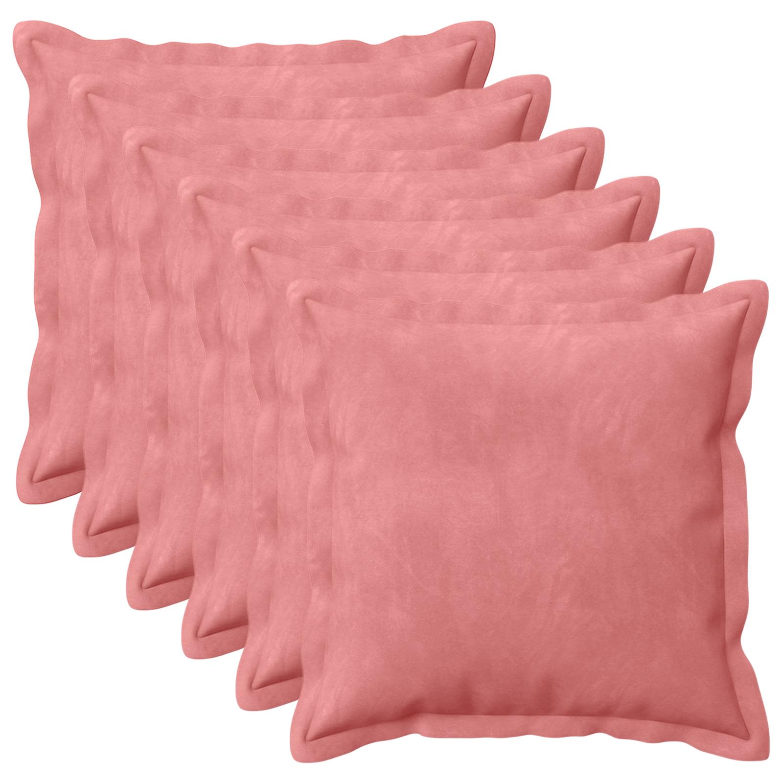 Federa 6 pcs HOUTEN Rosa 50 x 50 cm Velluto