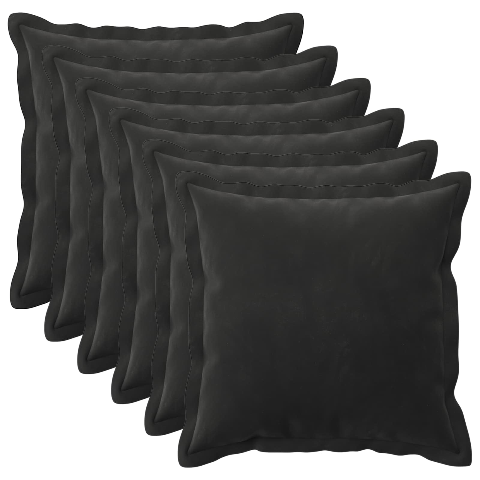 Federa 6 pcs HOUTEN Nero 50 x 50 cm Velluto