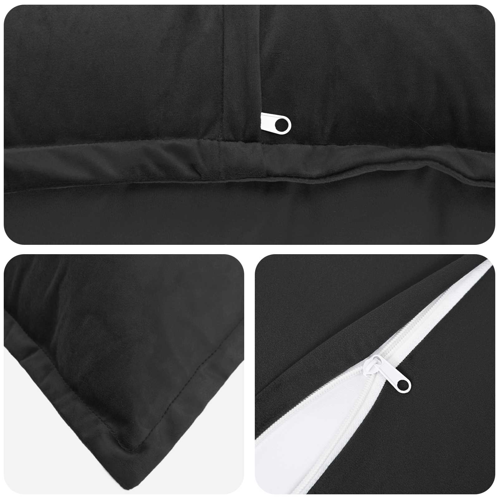 Federa 12 pcs HOUTEN Nero 50 x 50 cm Velluto