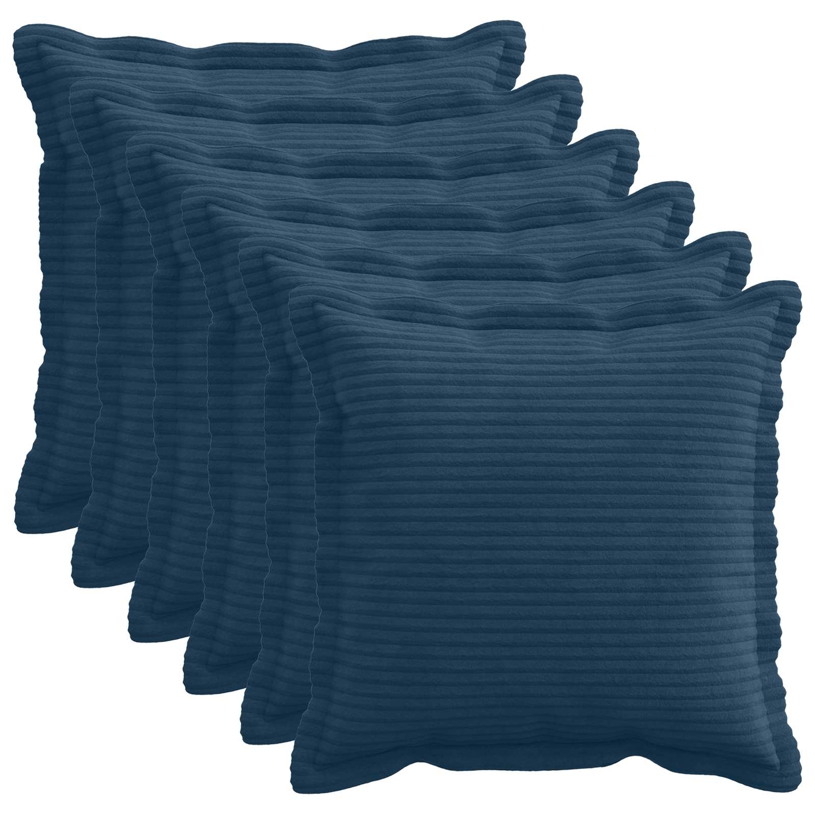 Federa 6 pz HOUTEN Blu navy 50 x 50 cm corduroy
