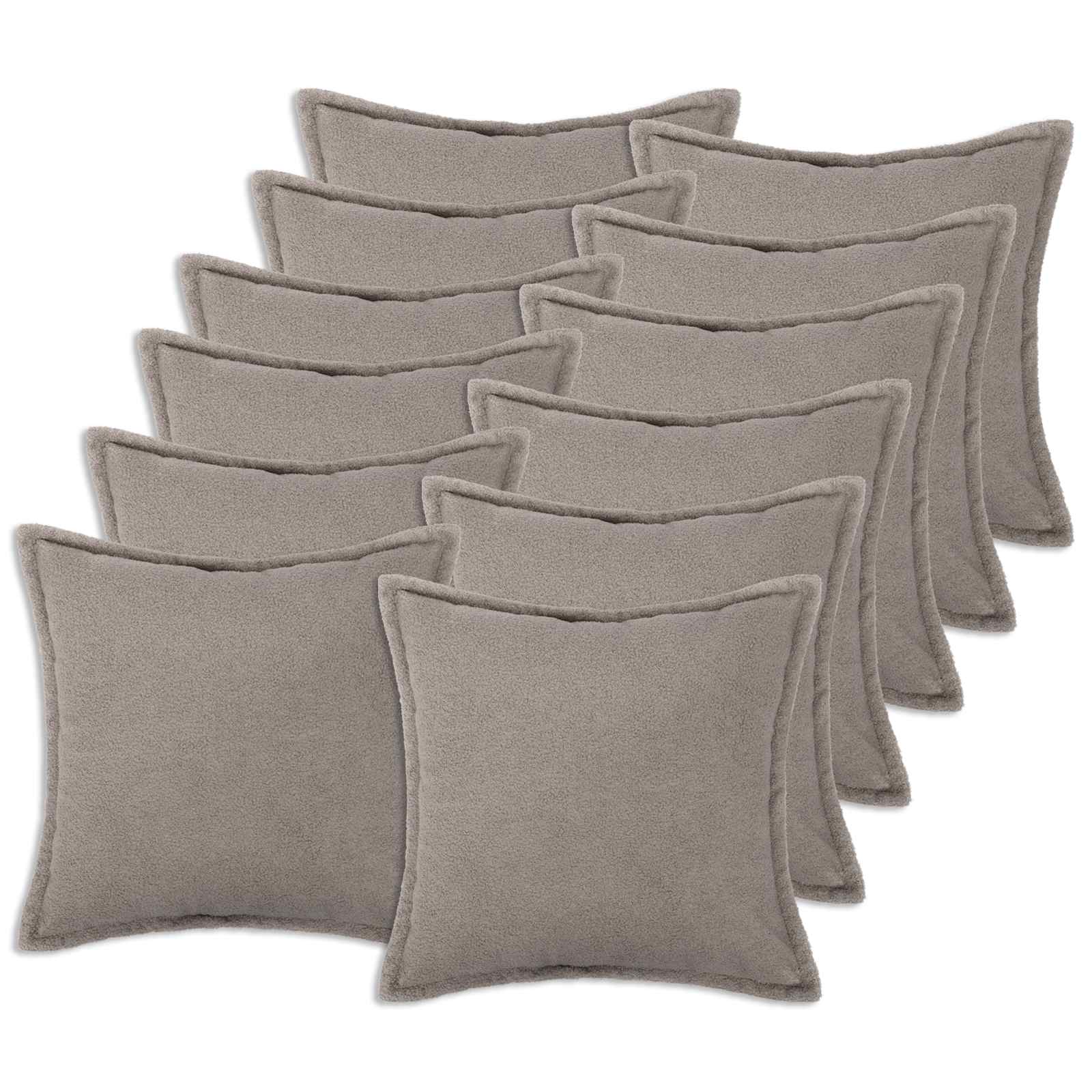 Federa 12 pcs HOUTEN Grigio Chiaro 50 x 50 cm Bouclé
