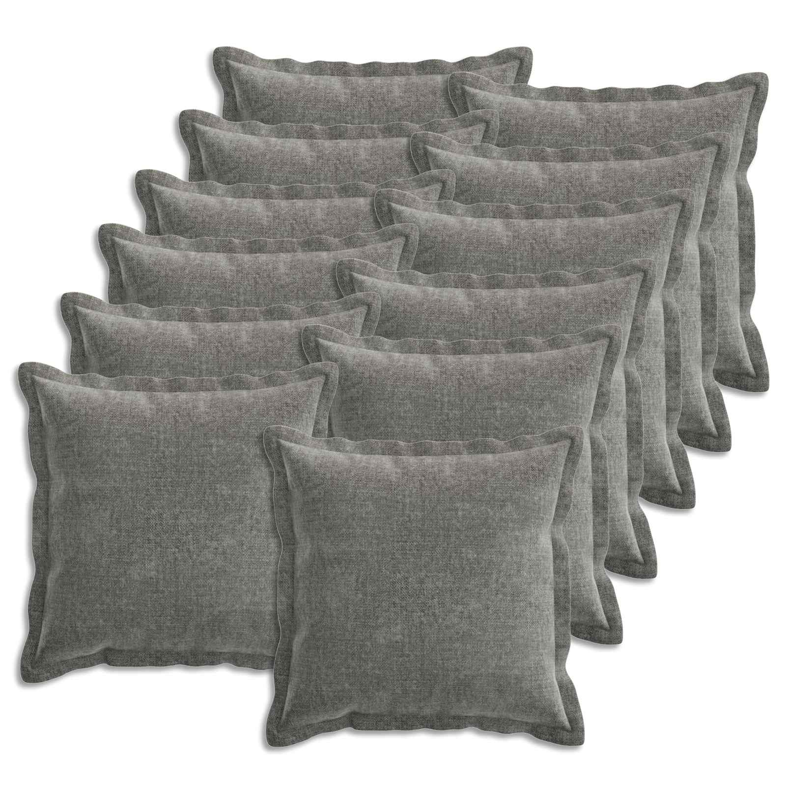 Federa 12 pz HOUTEN Grigio Scuro 50 x 50 cm Tessuto Chenille