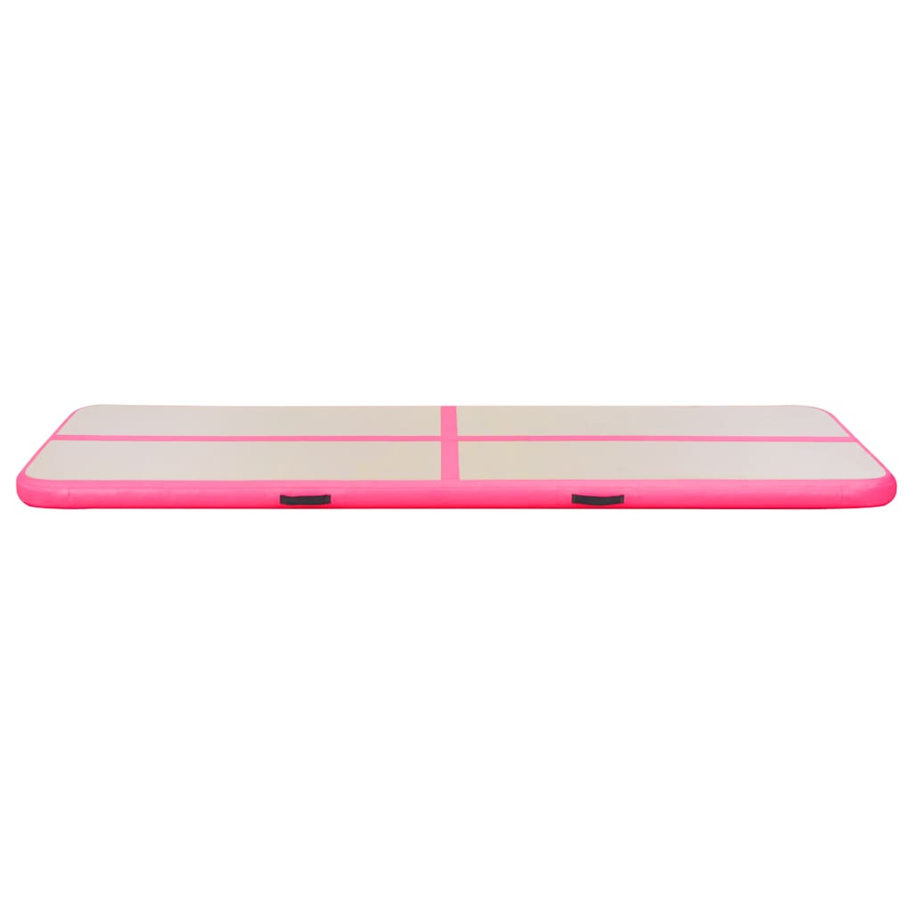 Tappetino Ginnastica Gonfiabile con Pompa 400x100x10cm PVC Rosa