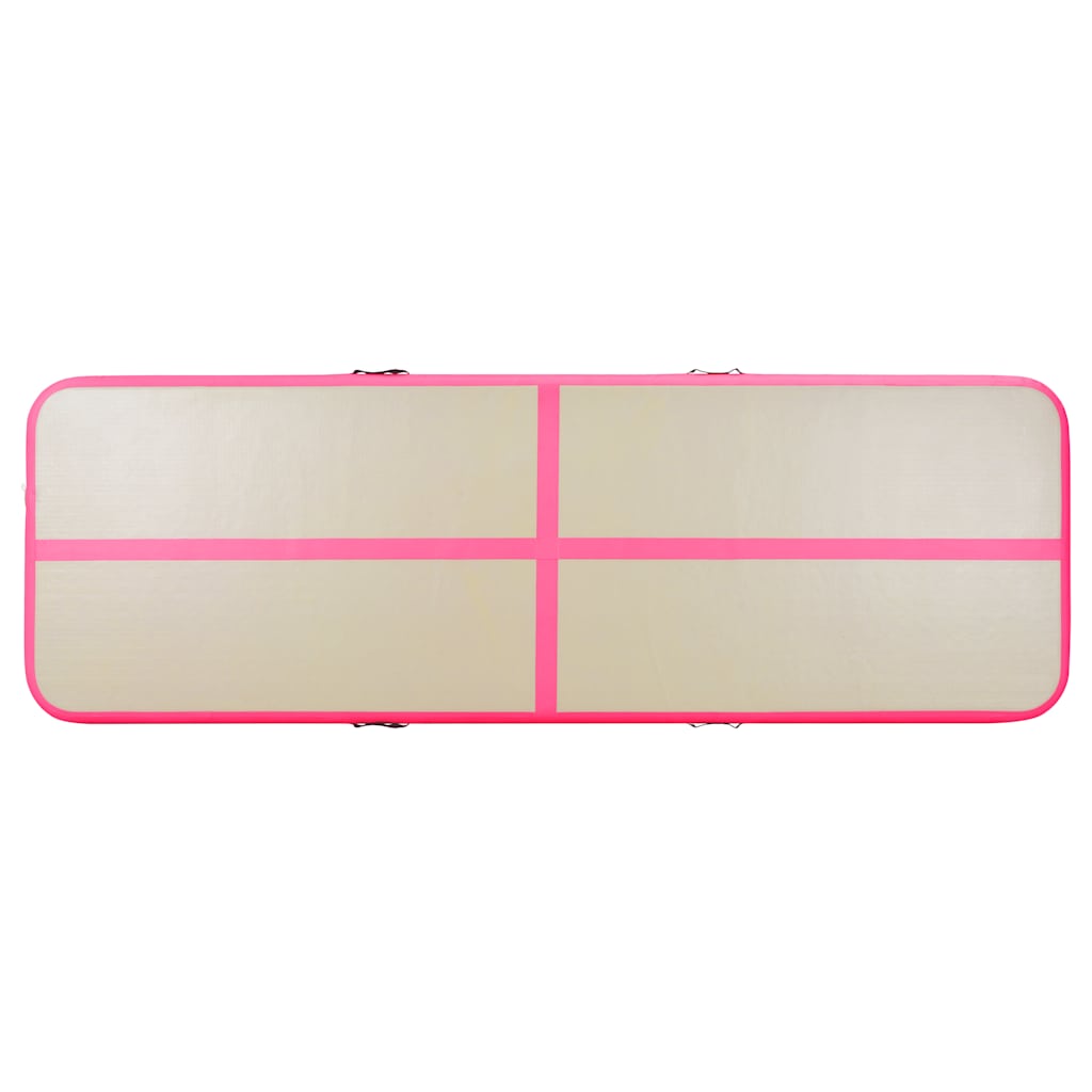 Tappetino Ginnastica Gonfiabile con Pompa 400x100x10cm PVC Rosa
