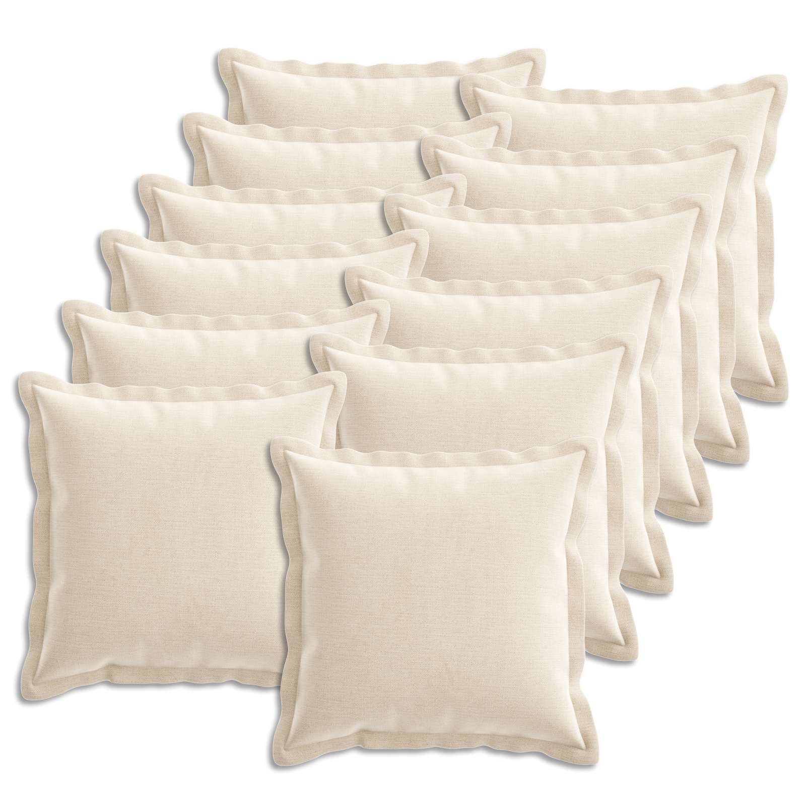 Federa 12 pz HOUTEN Crema 50 x 50 cm Tessuto Chenille