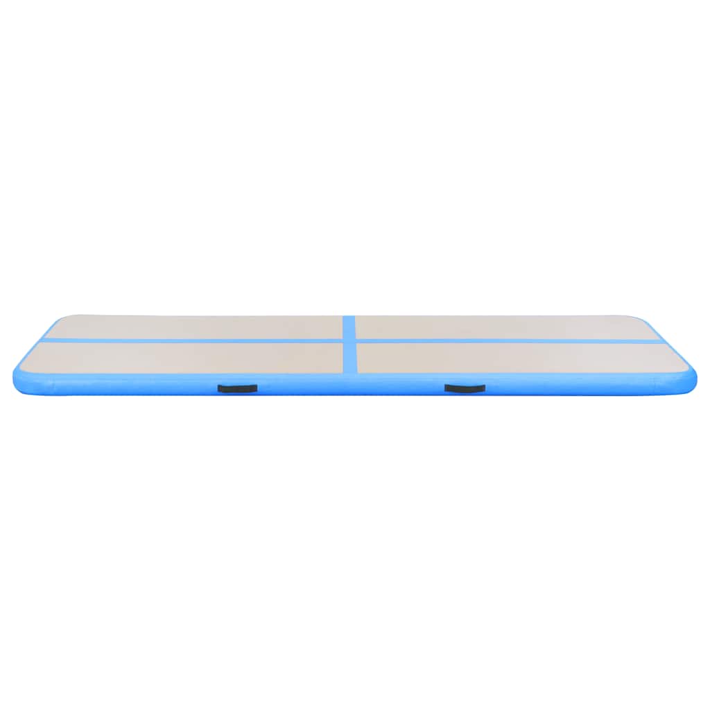 Tappetino Ginnastica Gonfiabile con Pompa 500x100x10 cm PVC Blu