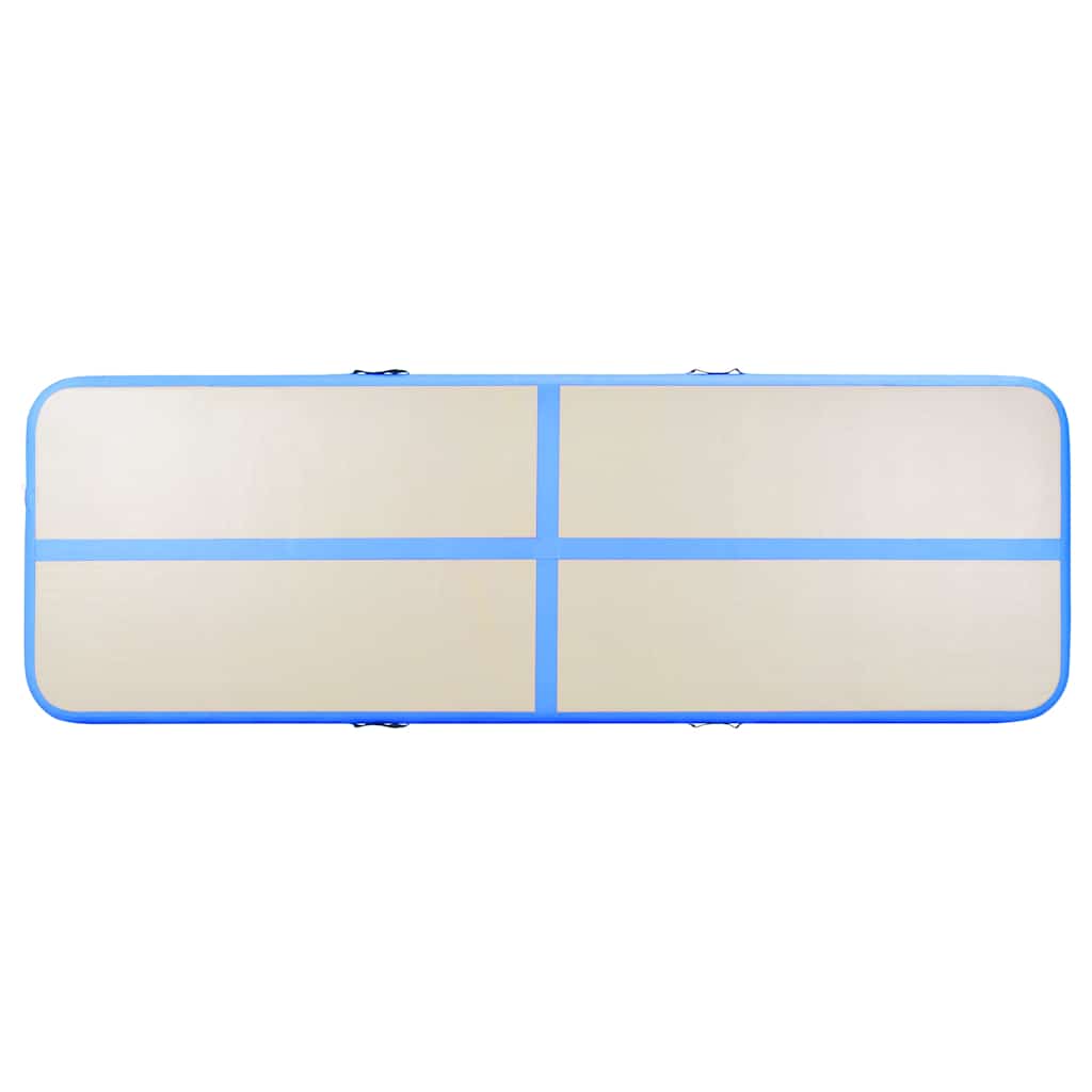 Tappetino Ginnastica Gonfiabile con Pompa 600x100x10 cm PVC Blu