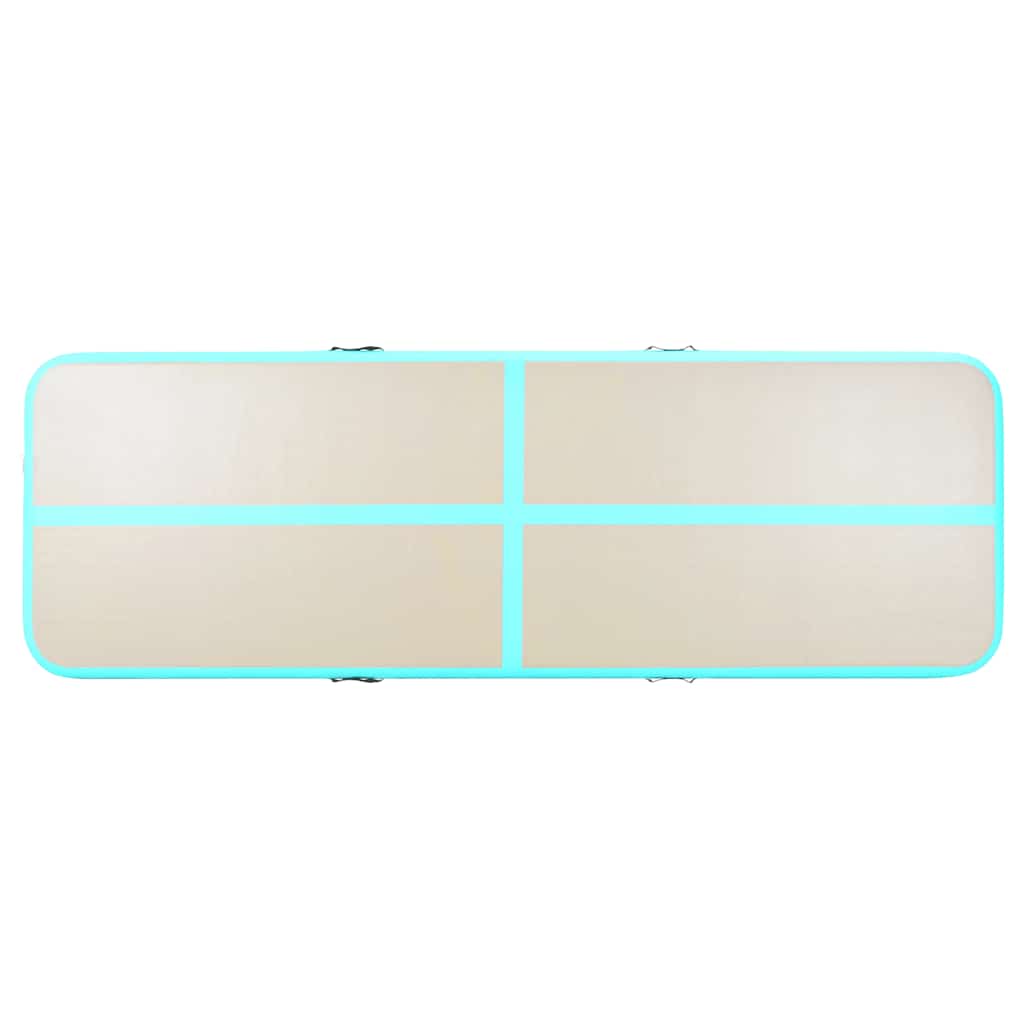 Tappetino Ginnastica Gonfiabile e Pompa 600x100x10 cm PVC Verde