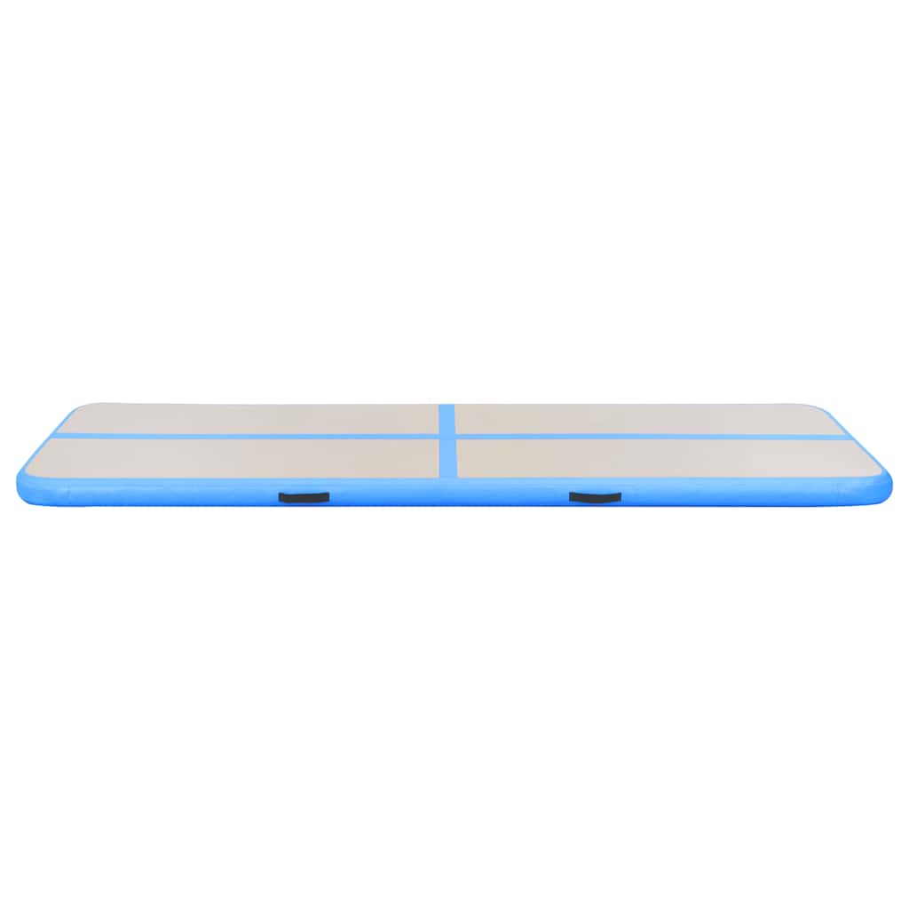 Tappetino Ginnastica Gonfiabile con Pompa 800x100x10 cm PVC Blu