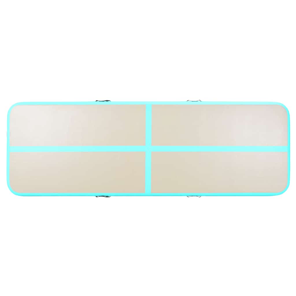 Tappetino Ginnastica Gonfiabile e Pompa 800x100x10 cm PVC Verde