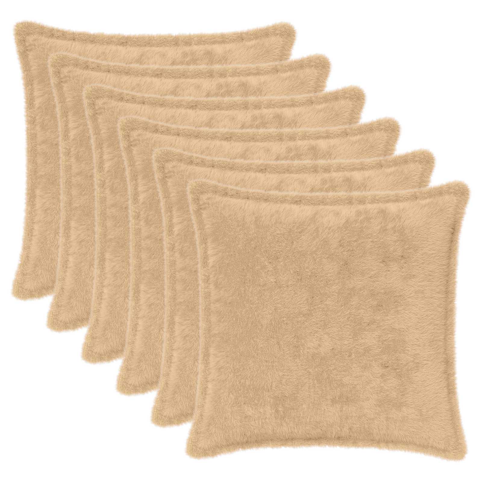 Federa 6 pz HOUTEN Crema 50 x 50 cm Pelliccia di Coniglio Finta