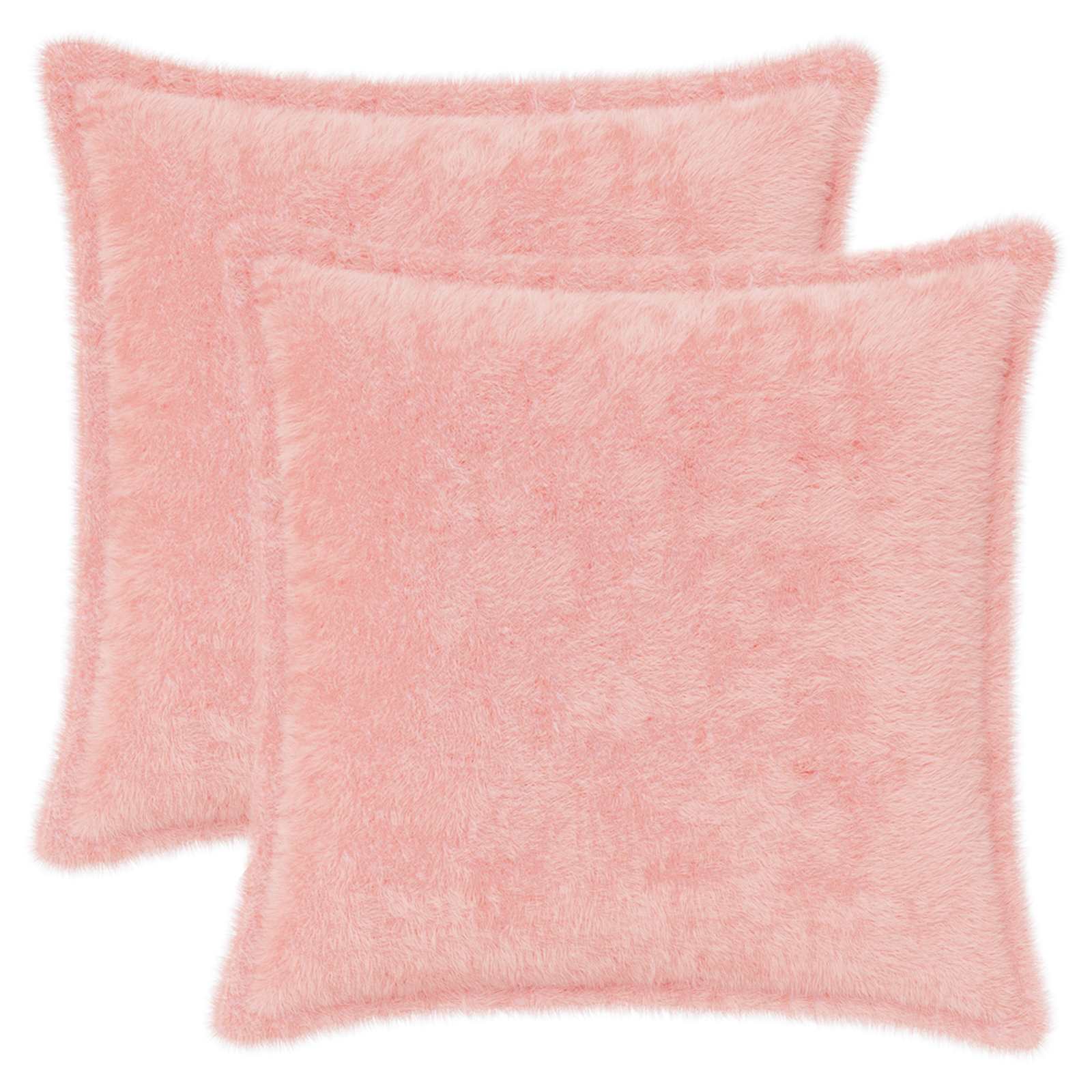 Federa 2 pz HOUTEN Rosa 50 x 50 cm Pelliccia di Coniglio Finta
