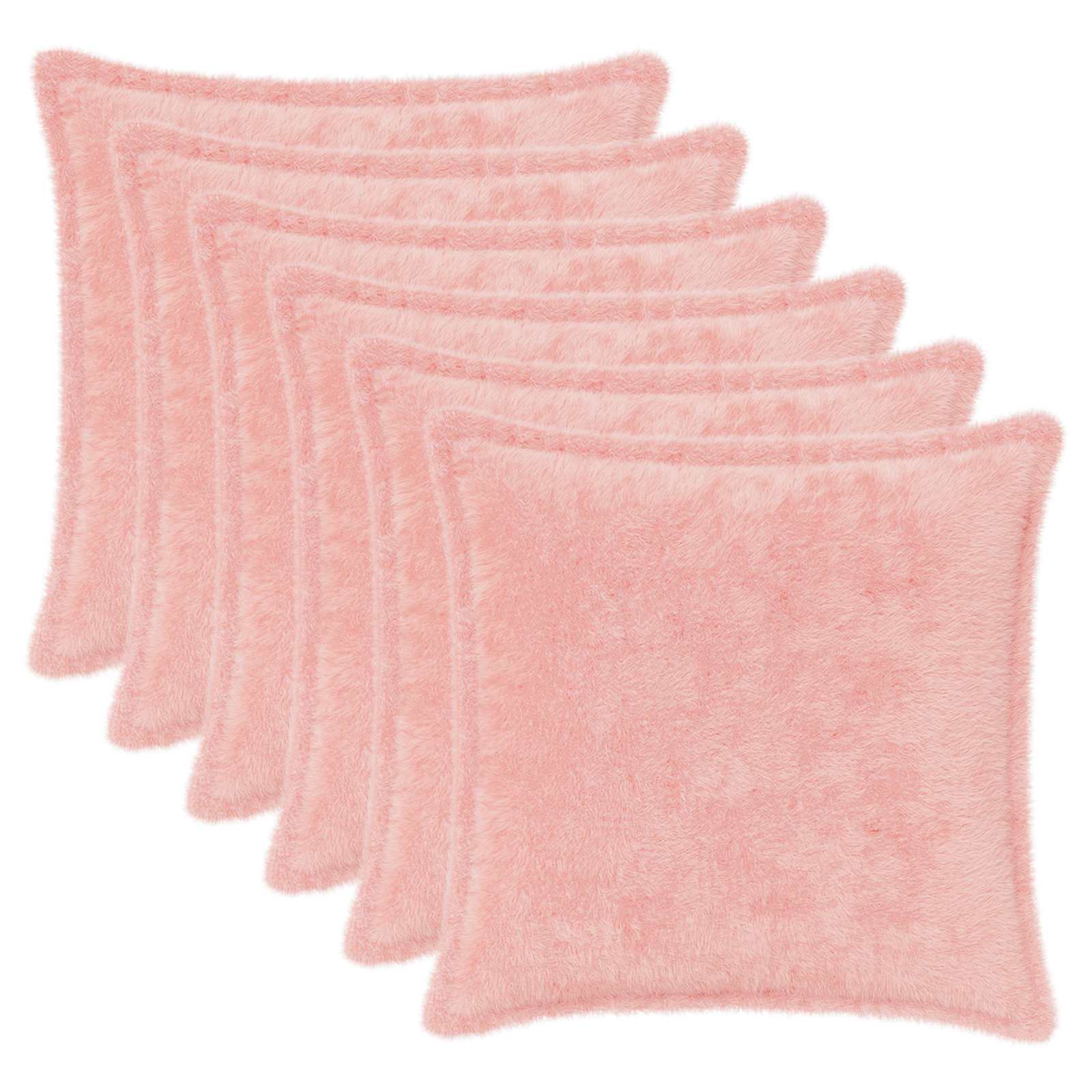 Federa 6 pz HOUTEN Rosa 50 x 50 cm Pelliccia di Coniglio Finta
