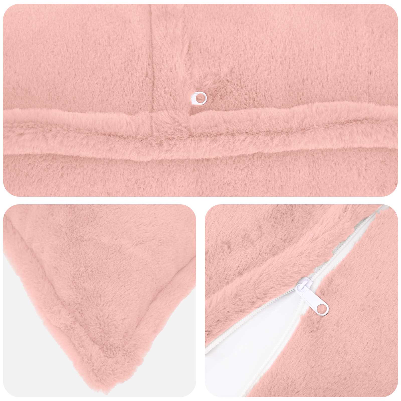 Federa 6 pz HOUTEN Rosa 50 x 50 cm Pelliccia di Coniglio Finta