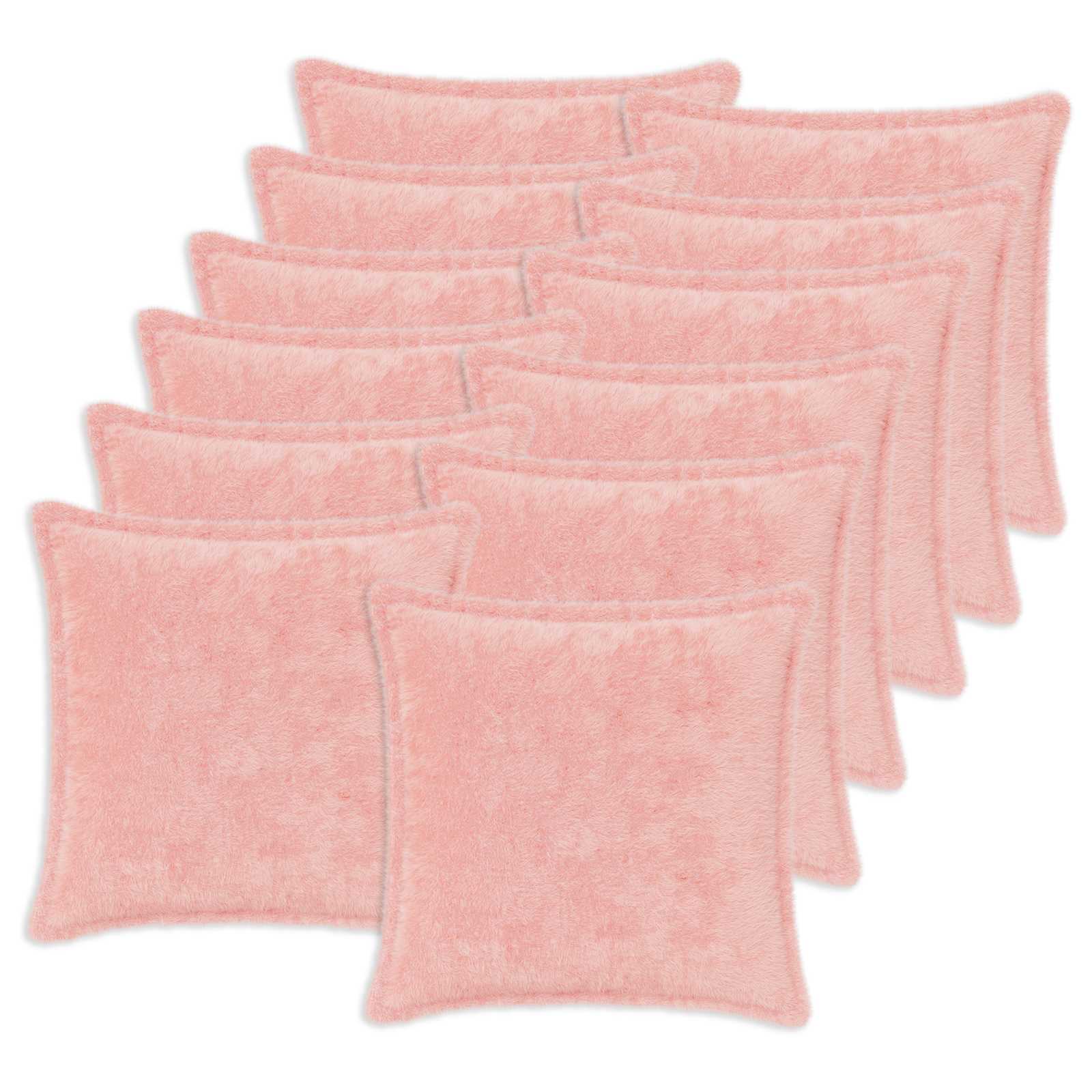Federa 12 pz HOUTEN Rosa 50 x 50 cm Pelliccia di Coniglio Finta